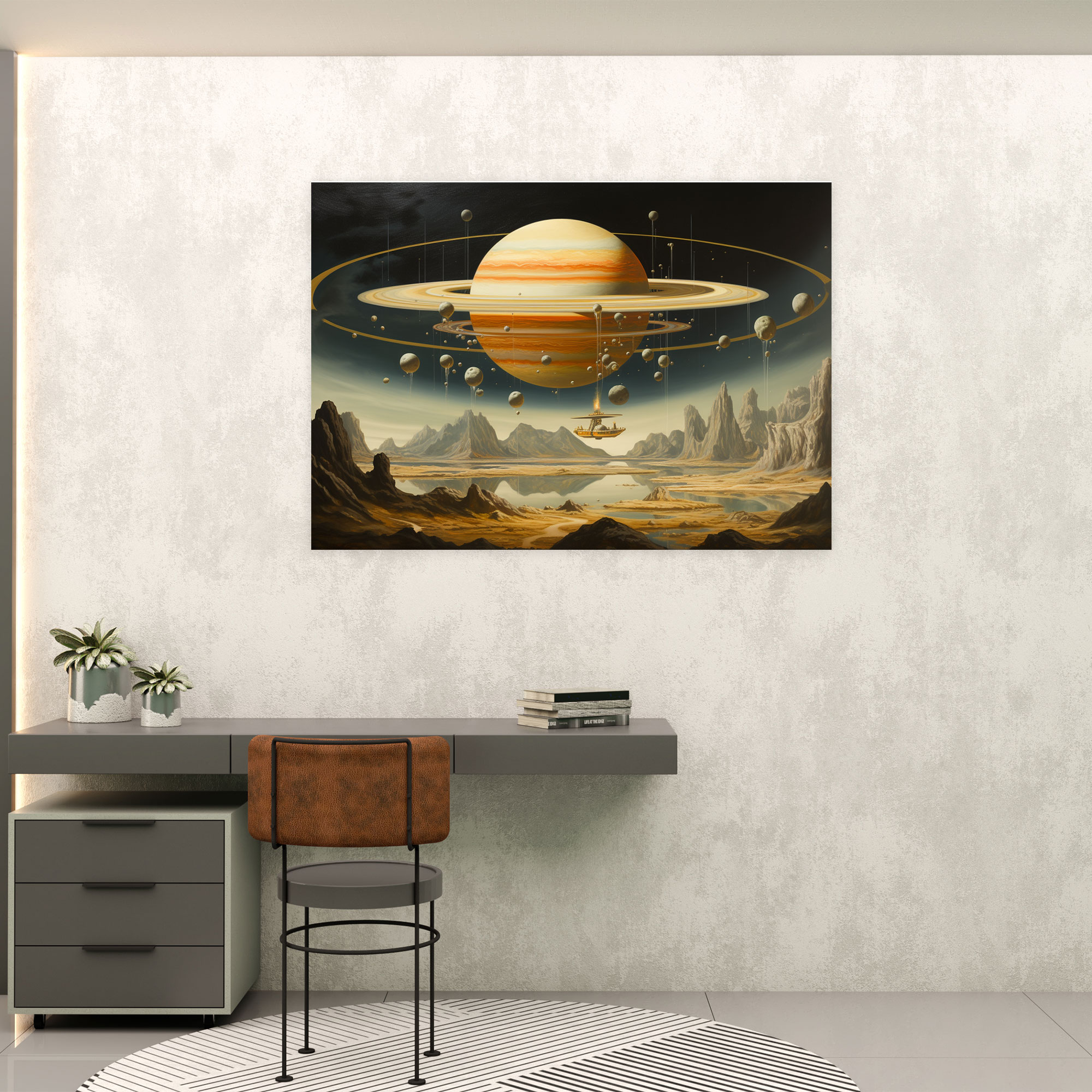 Surreal Saturn Canvas Print - Earth, Canvas Print, Wall Decoration, Explore Imagination
