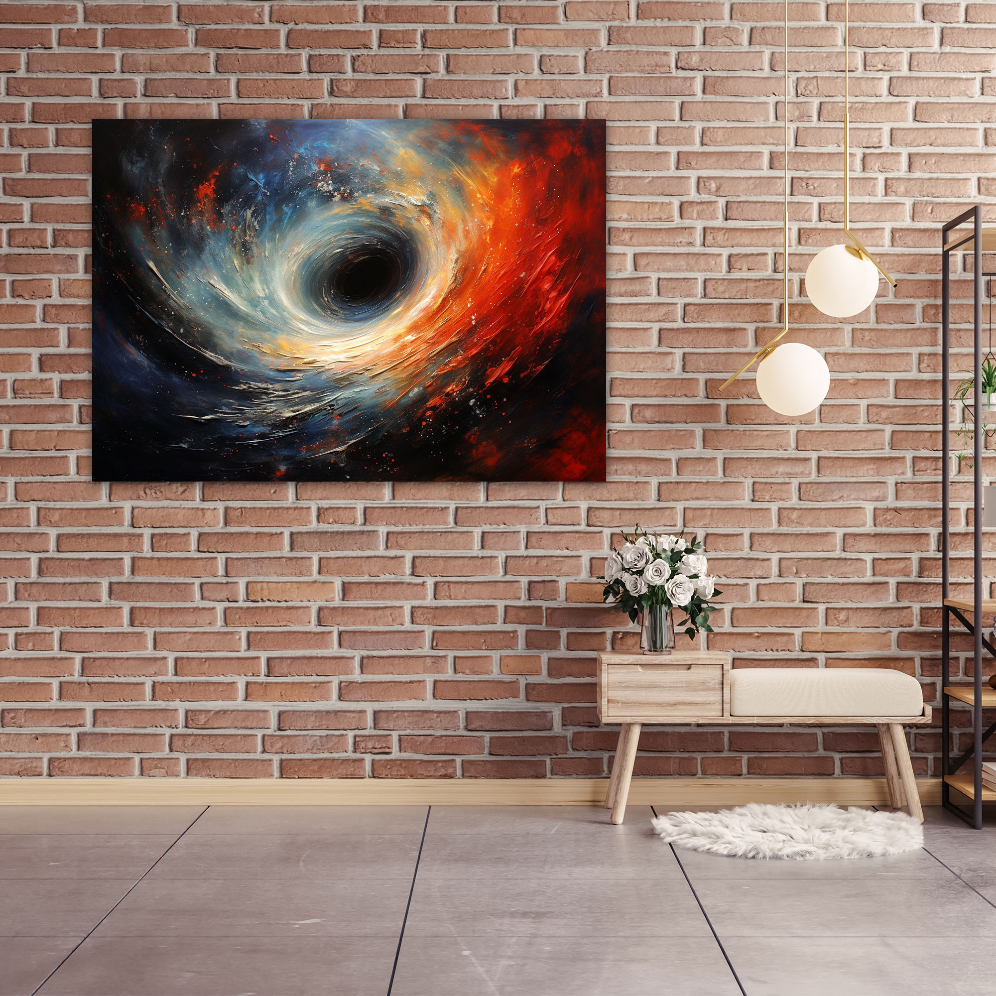 Mesmerizing Black Hole Canvas Print - Earth, Abstract Painting, Canvas Wall Art, Canvas