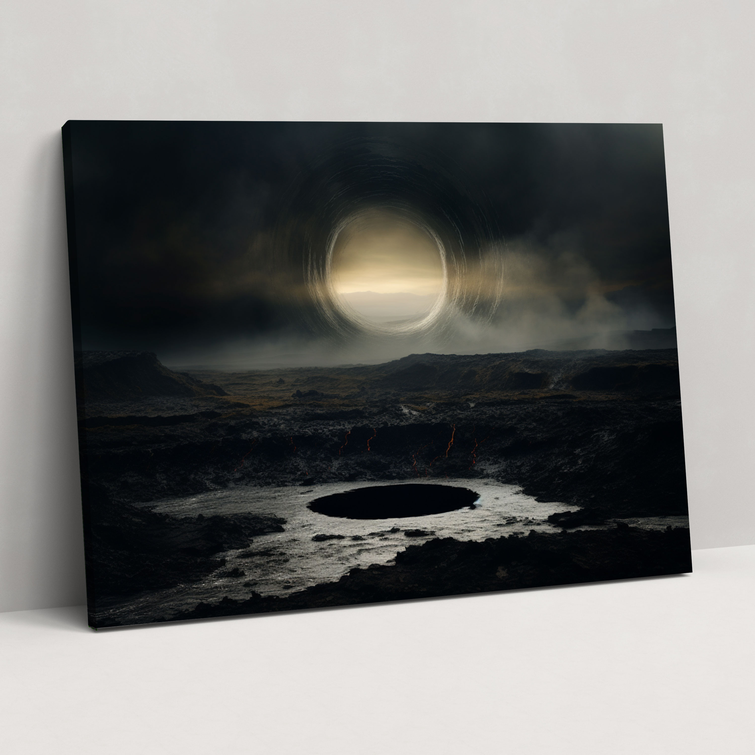 Ethereal Enigma Canvas Print - Earth, Wall Art, Thought-Provoking, Black Hole