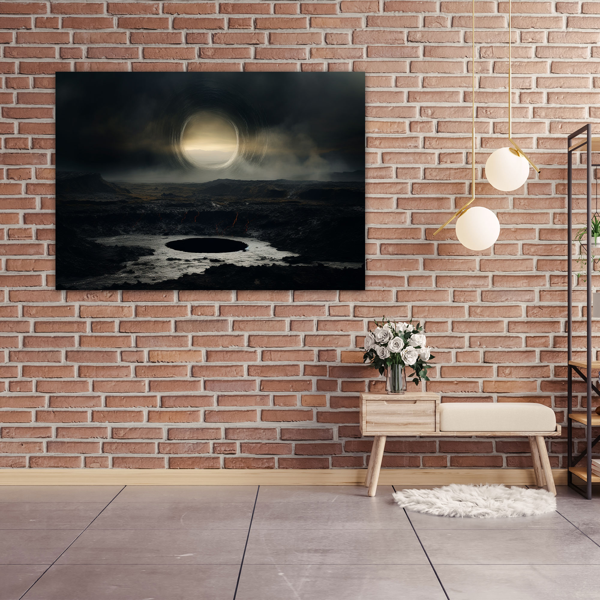 Ethereal Enigma Canvas Print - Earth, Wall Art, Thought-Provoking, Black Hole