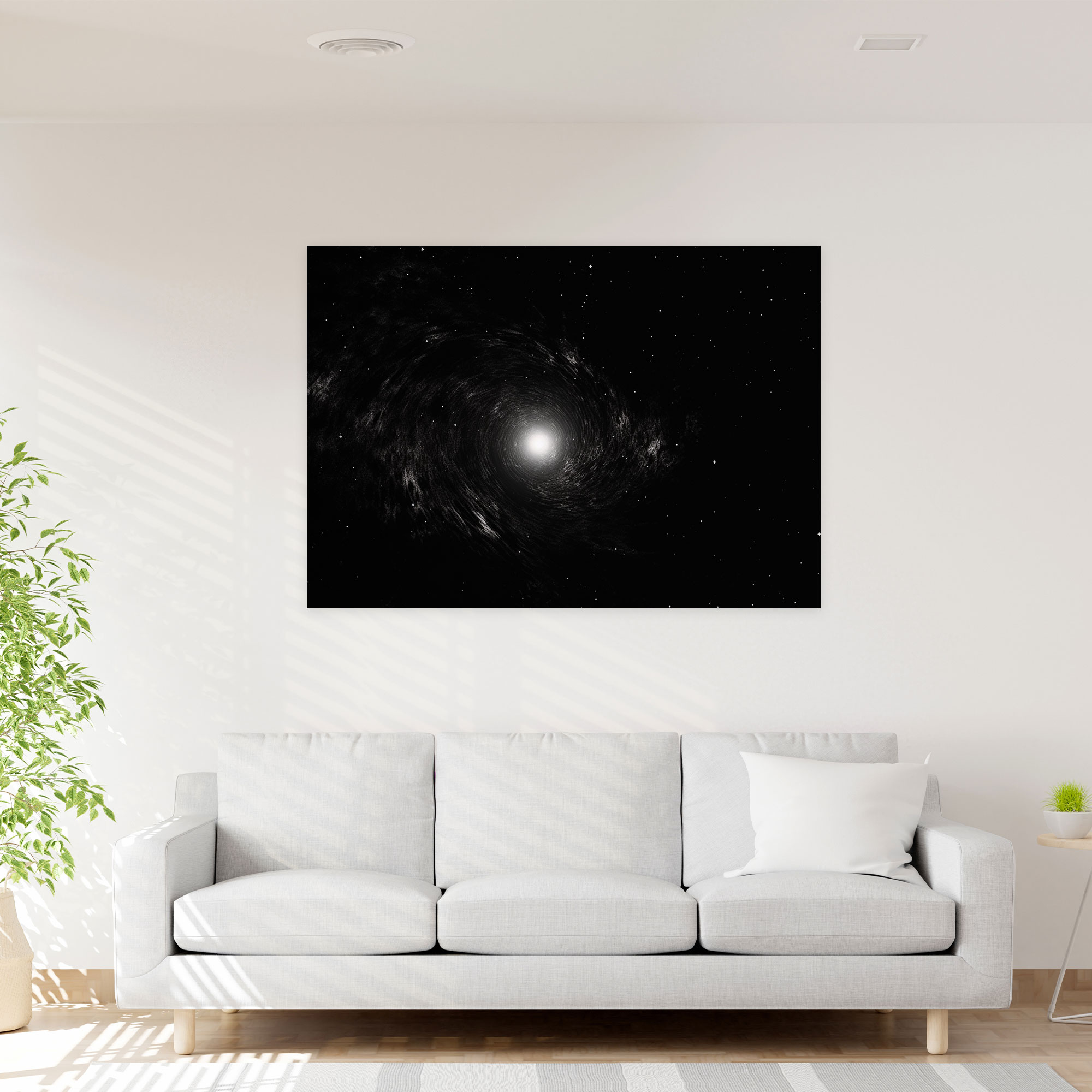Black Hole Wall Art - Earth, Minimalist Line Drawing, Wall Decoration, Unstoppable Force Of Gravity