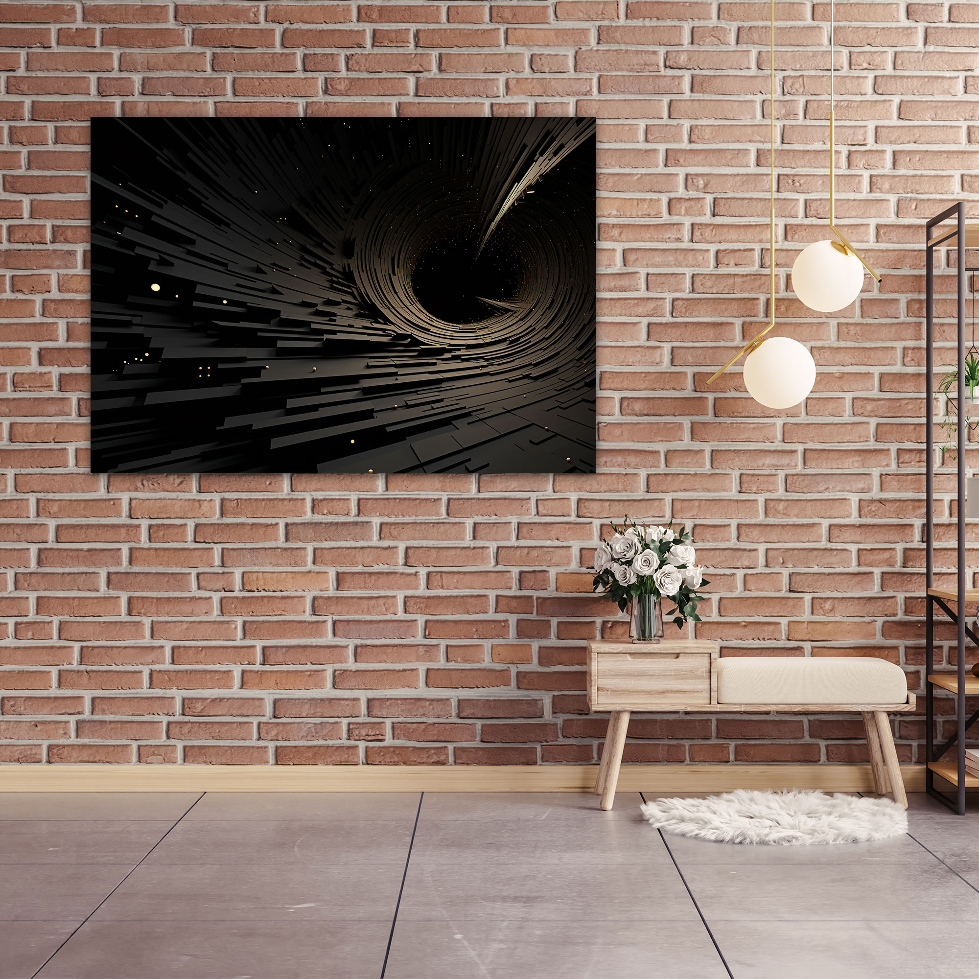 Infinite Depth Black Hole Wall Art - Earth, Canvas, Wall Decoration, Home Decoration