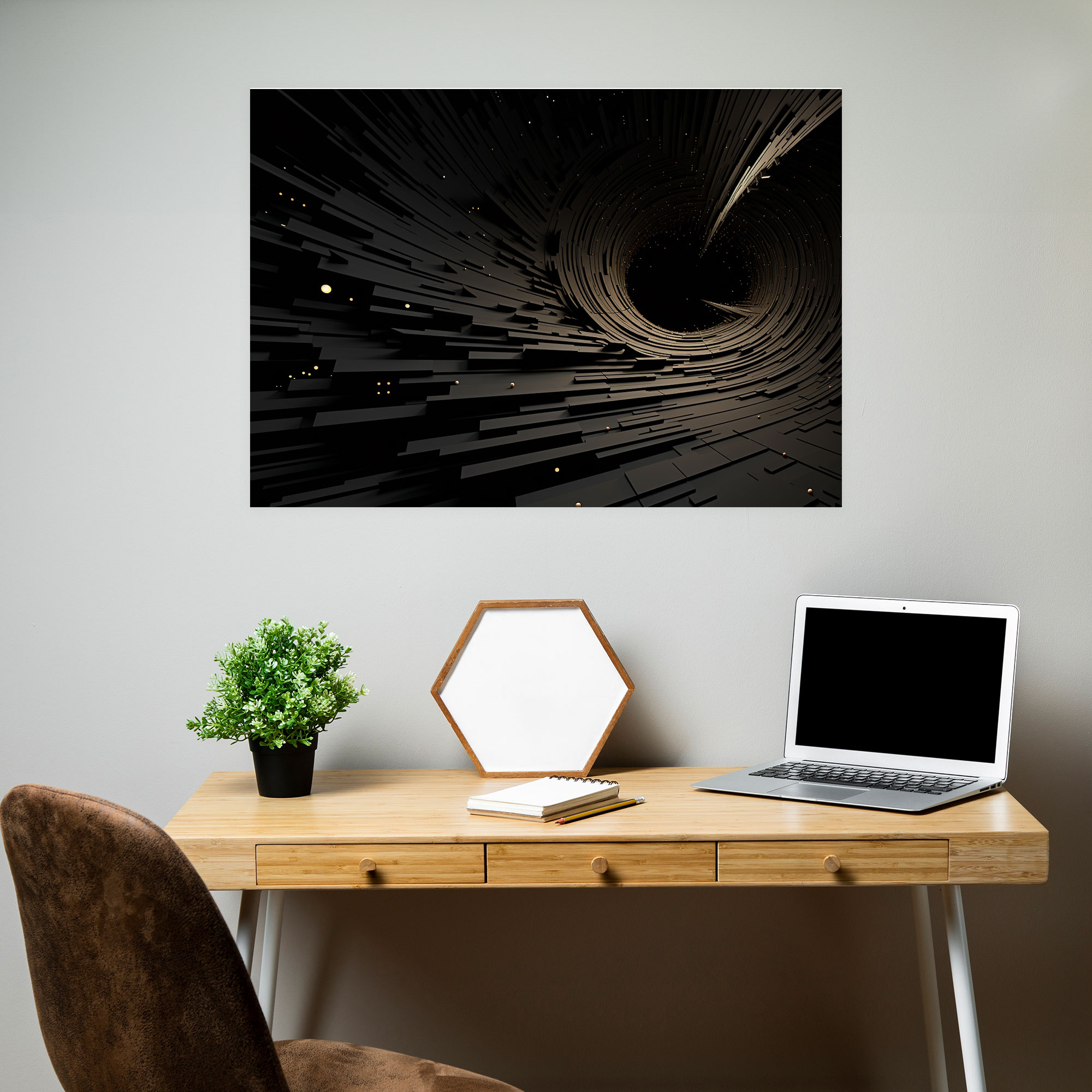 Infinite Depth Black Hole Wall Art - Earth, Canvas, Wall Decoration, Home Decoration
