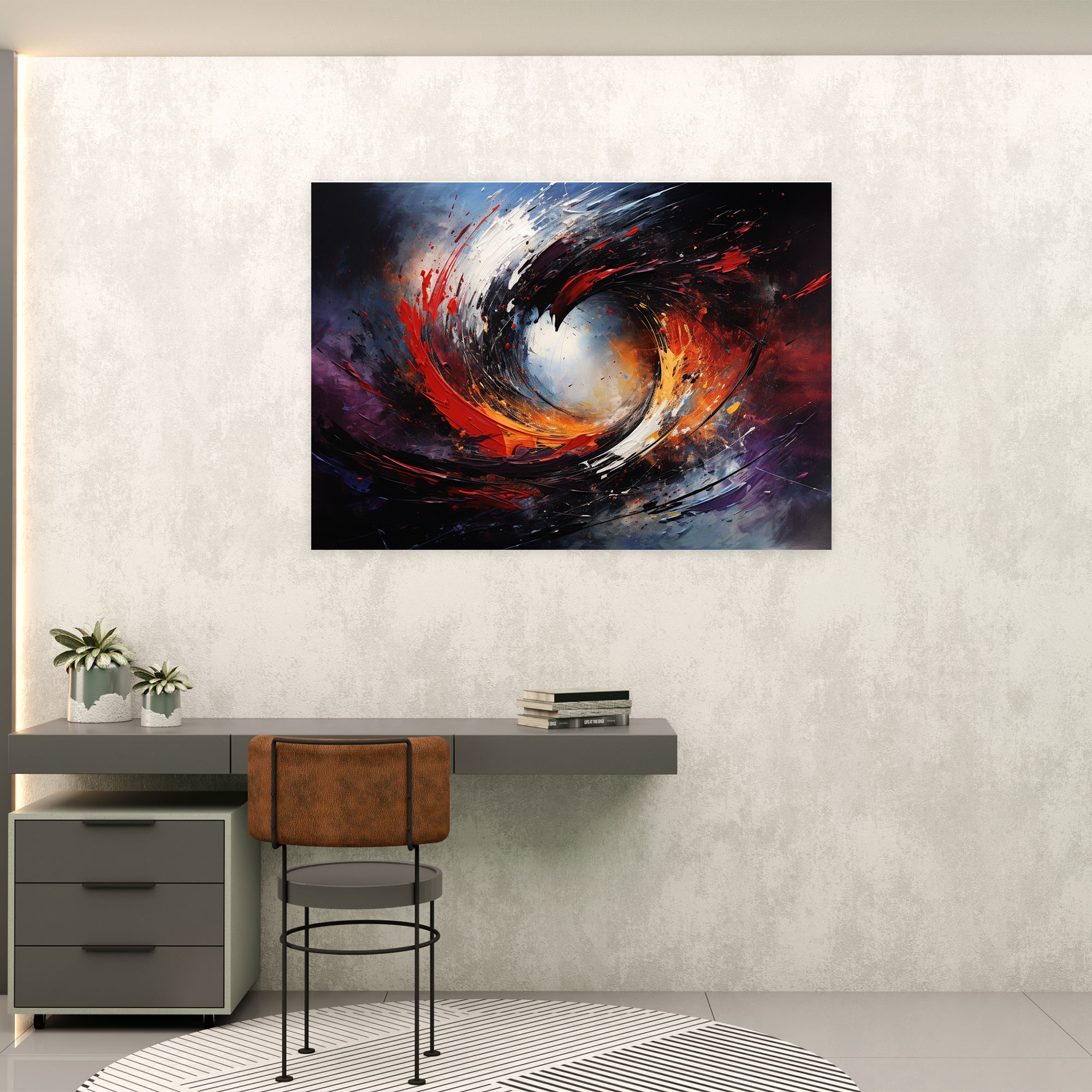 Cosmic Chaos Black Hole Canvas Print - Earth, Abstract Expressionist Artwork, Black Hole, Wall Art
