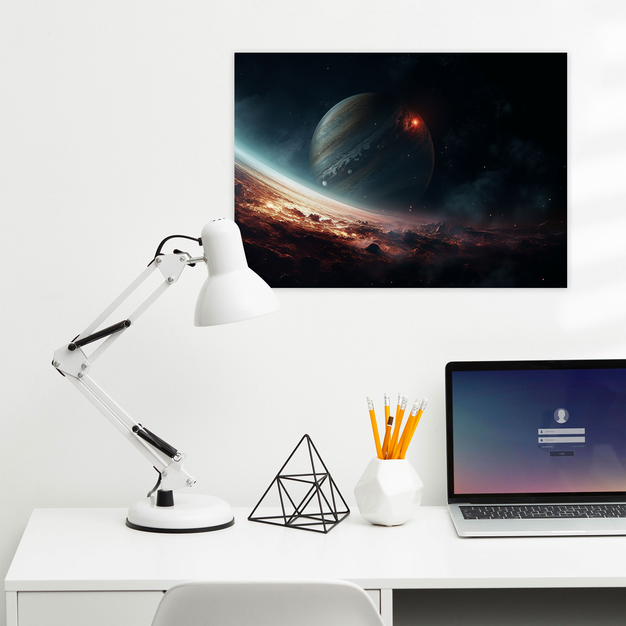 Planets Realistic Canvas Print - Earth, Digital Painting, Intricate Details, Canvas Print
