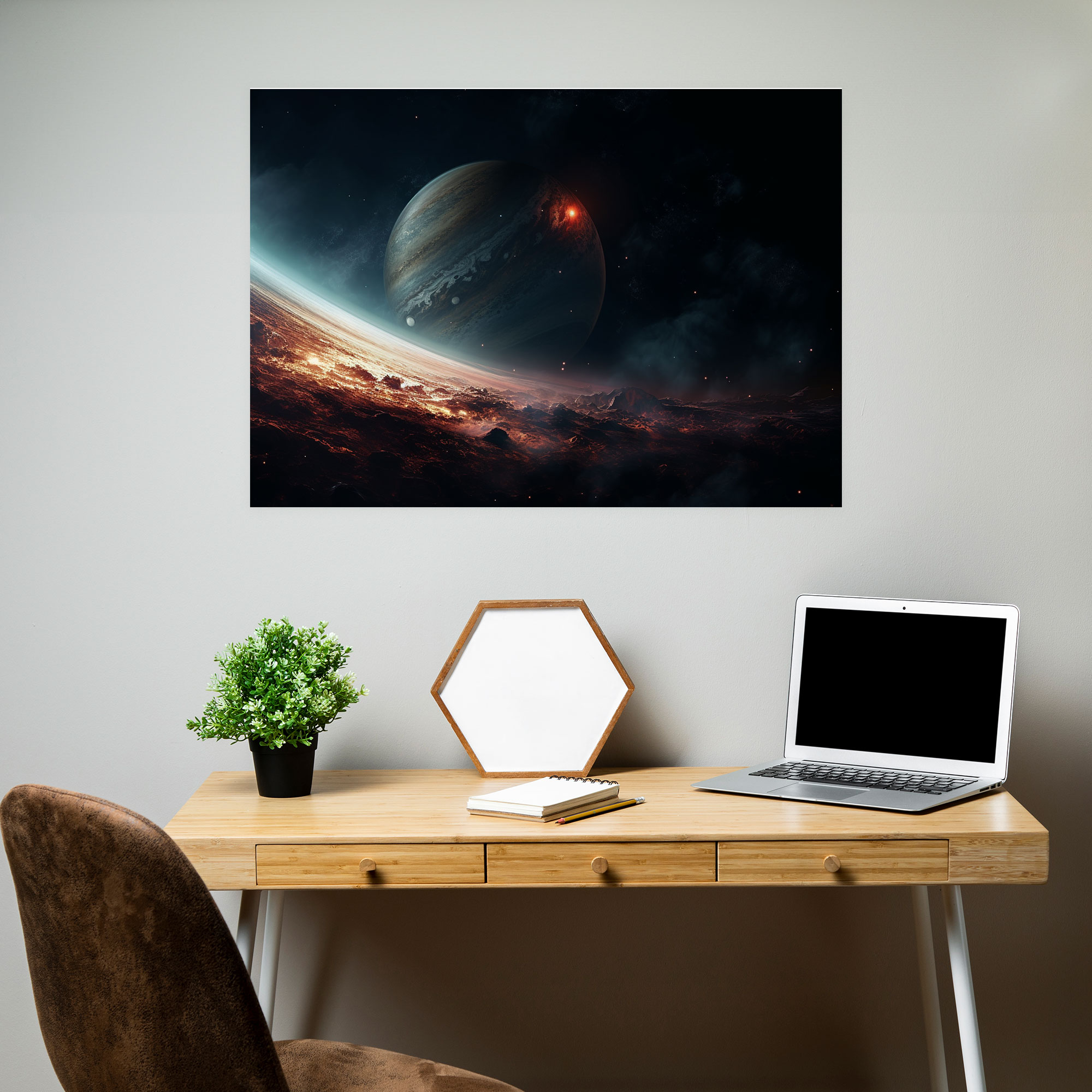 Planets Realistic Canvas Print - Earth, Digital Painting, Intricate Details, Canvas Print