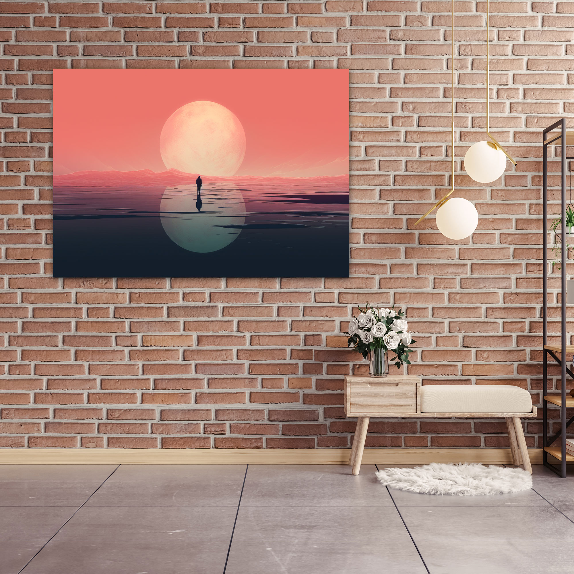 Minimalist Planets Canvas Print - Earth, Wall Decoration, Wall Art, Canvas