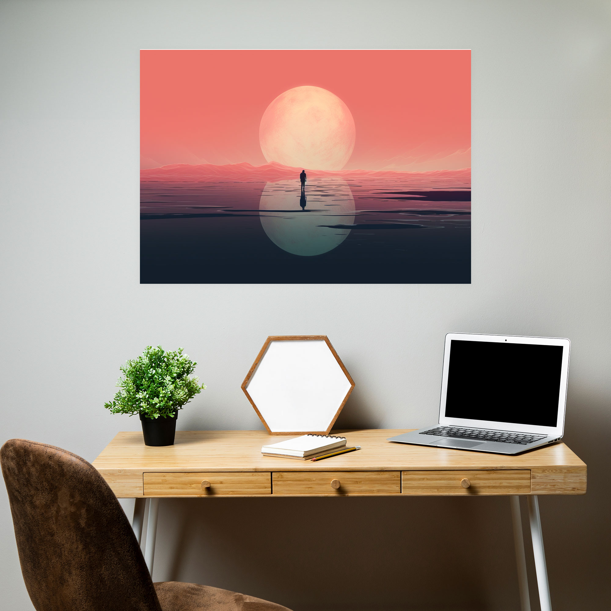 Minimalist Planets Canvas Print - Earth, Wall Decoration, Wall Art, Canvas