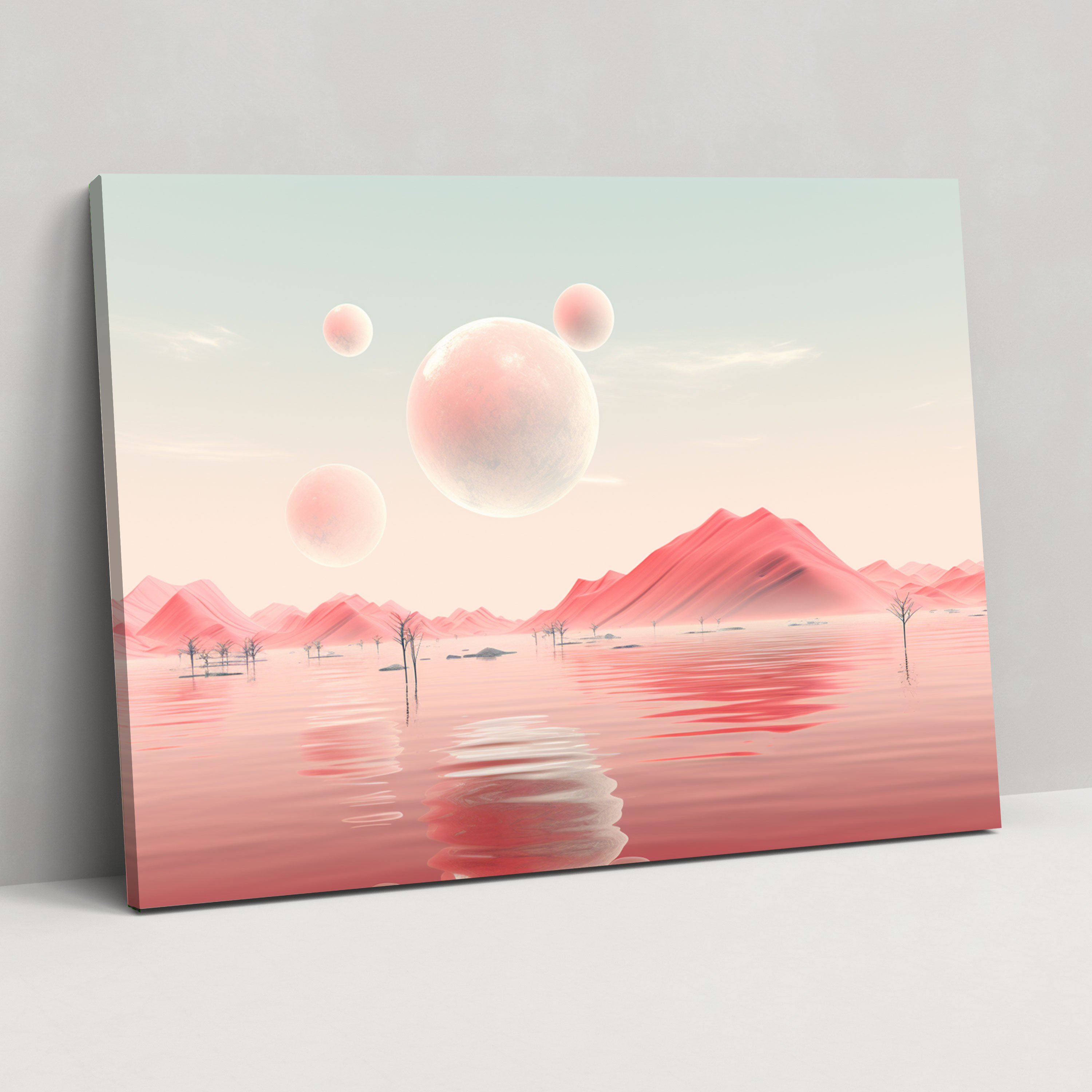 Minimalist Planets Canvas Print - Earth, Home Decoration, Wall Decoration, Canvas