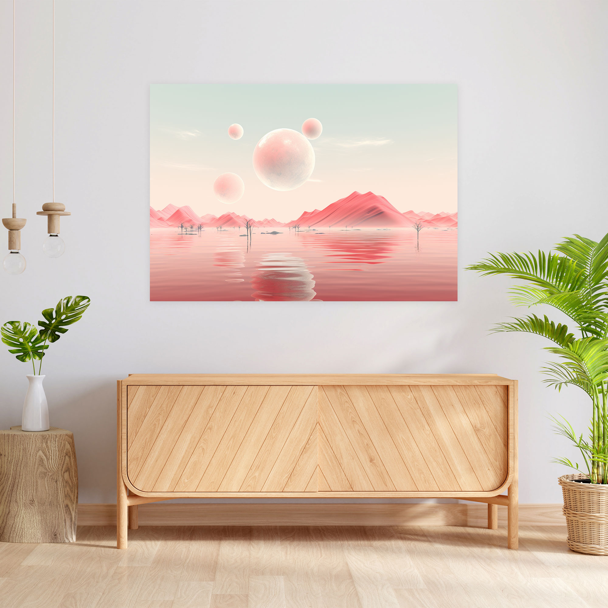 Minimalist Planets Canvas Print - Earth, Home Decoration, Wall Decoration, Canvas