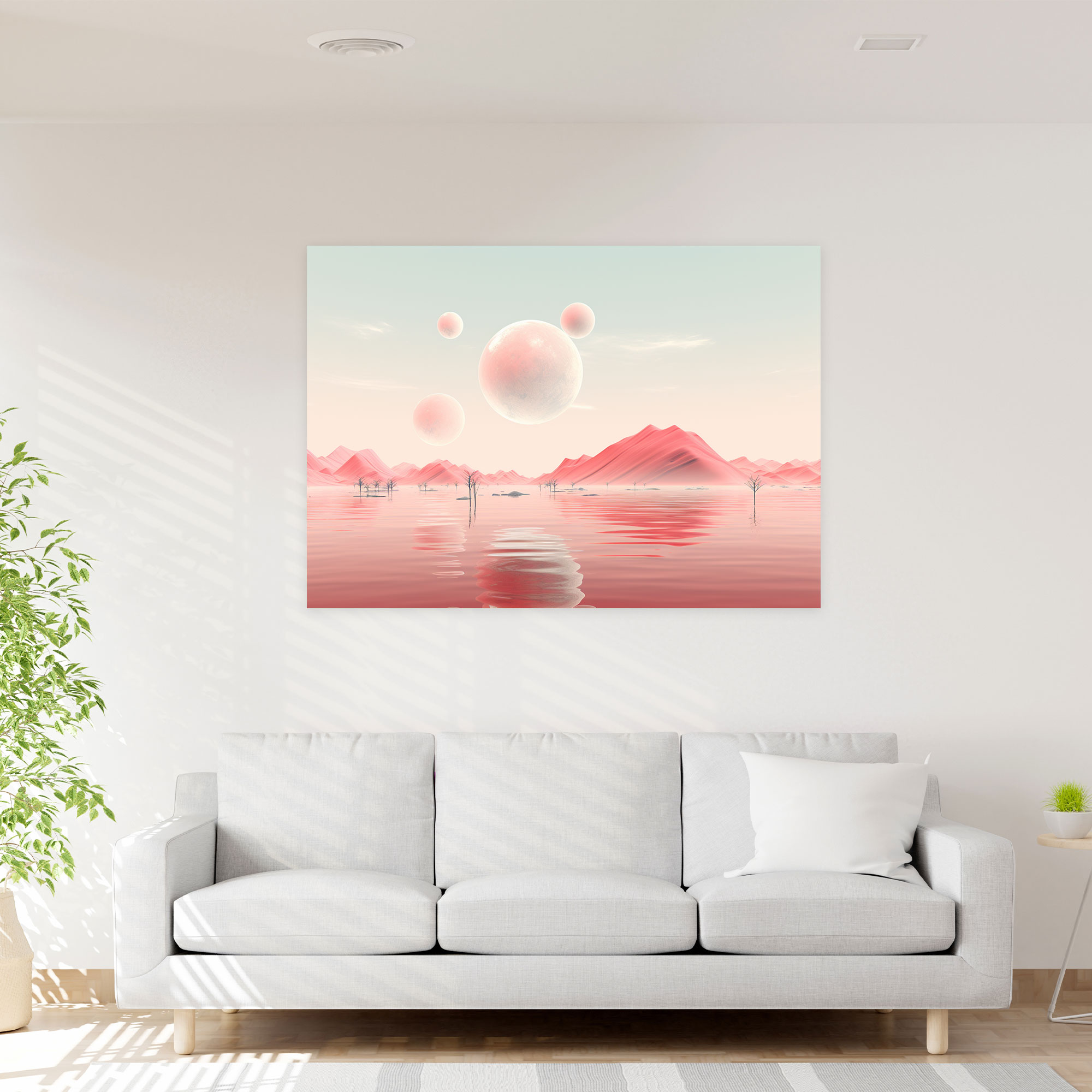 Minimalist Planets Canvas Print - Earth, Home Decoration, Wall Decoration, Canvas