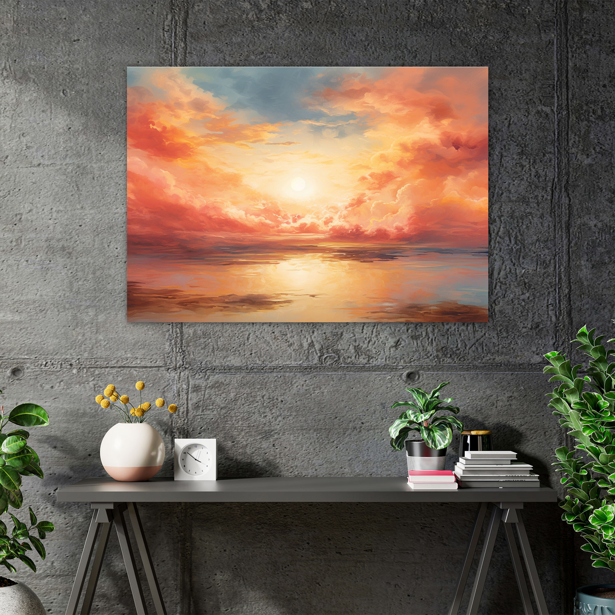 Dreamy Planet Kanvas Tablo - Dünya İzlenimci Resim Gezegenler Sıcak Renk Paleti