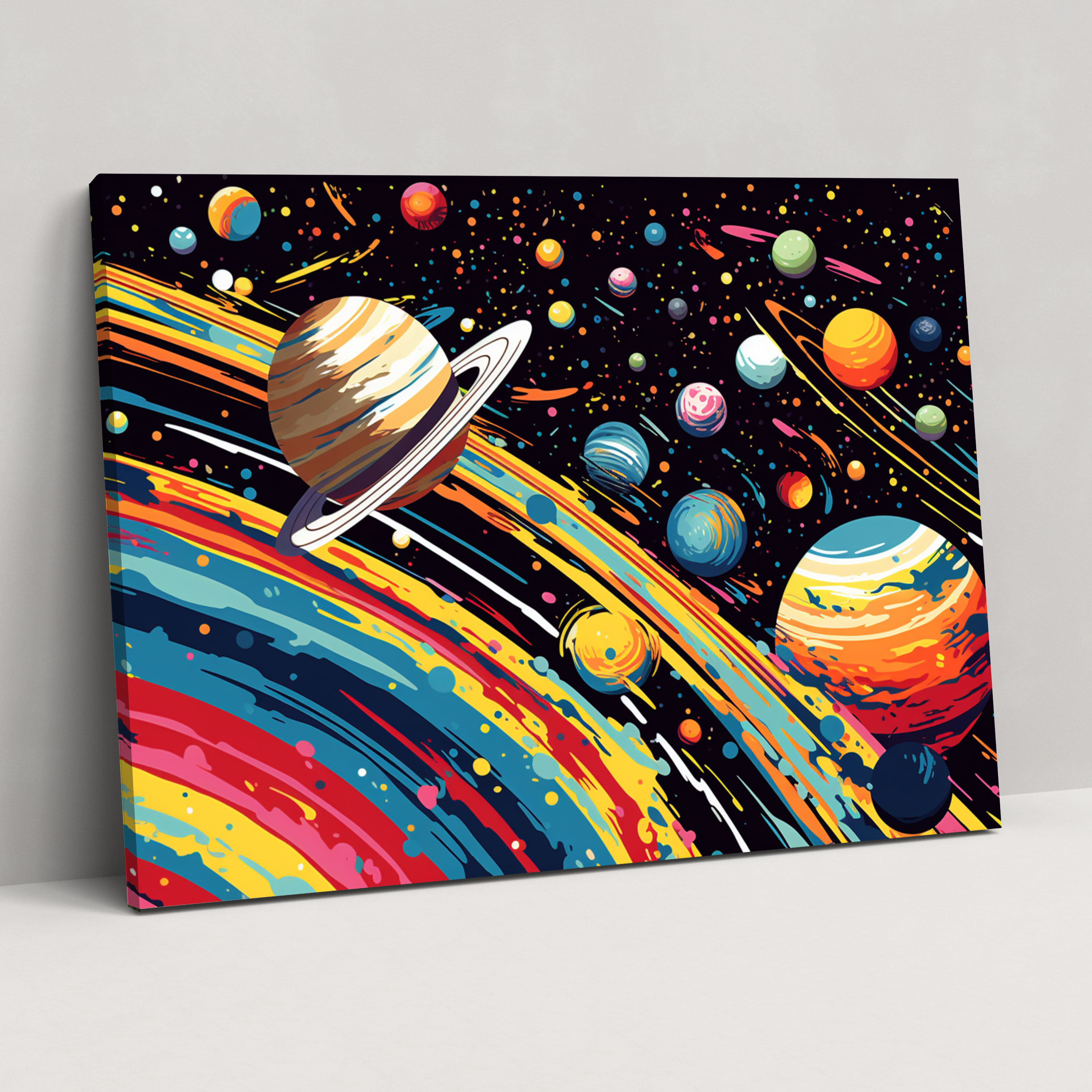 Pop Art Planets Canvas Print - Earth, Canvas Wall Art, Canvas, Bold Depiction