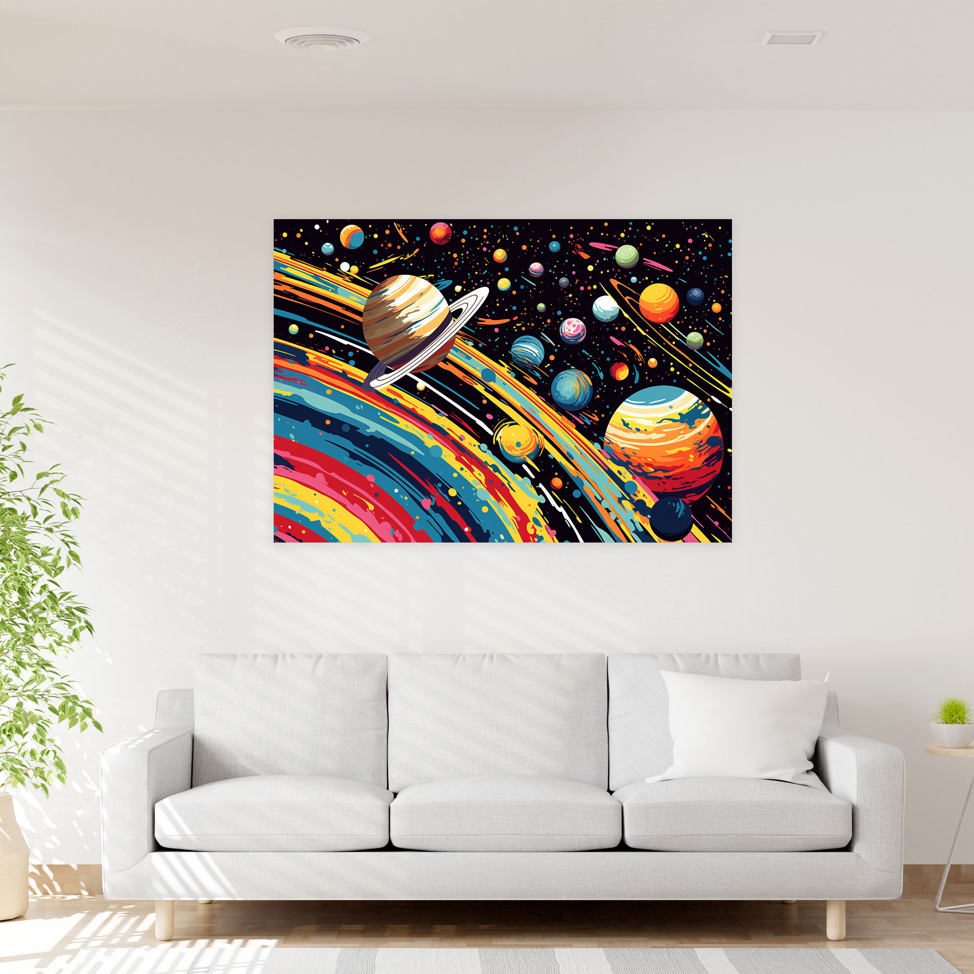 Pop Art Planets Canvas Print - Earth, Canvas Wall Art, Canvas, Bold Depiction