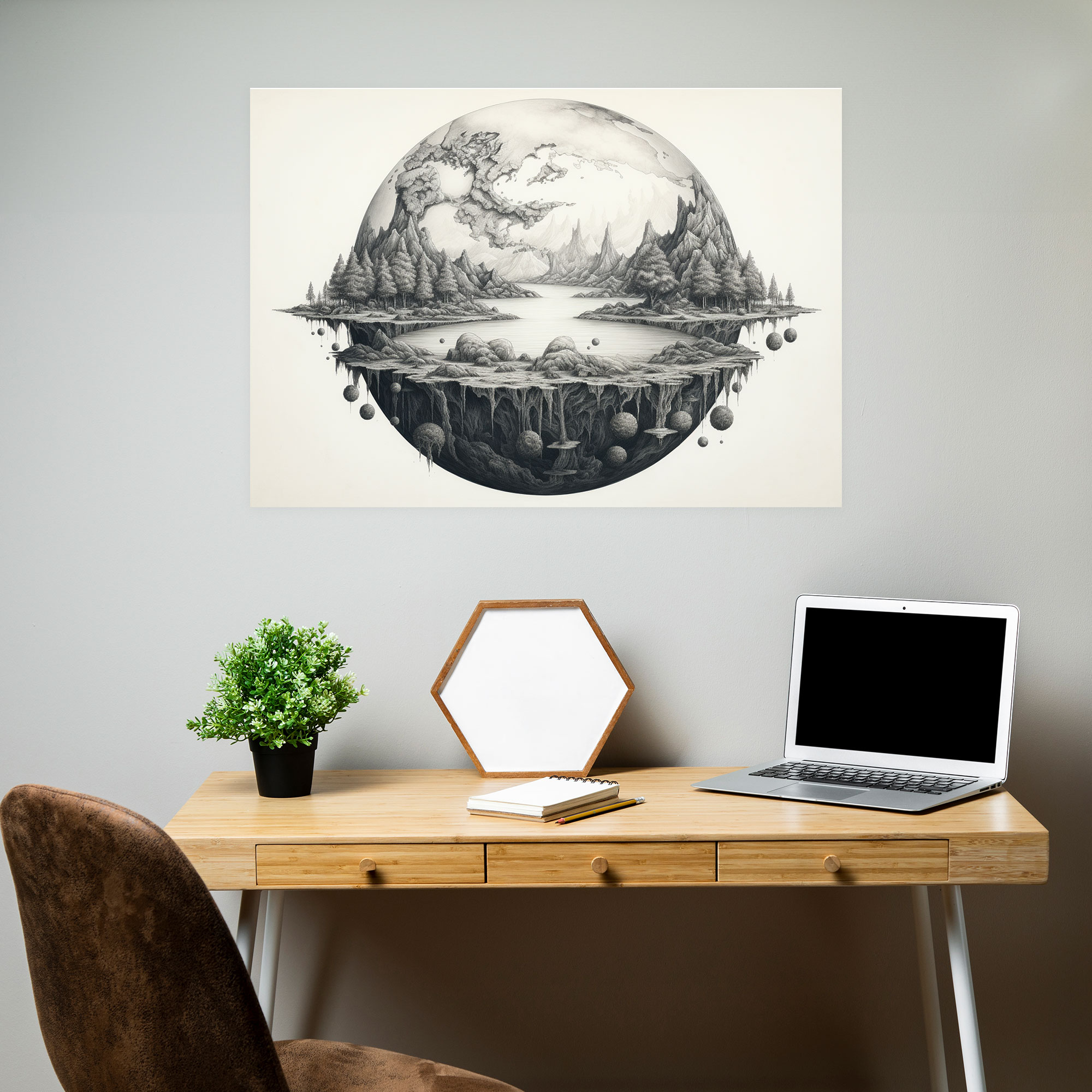 Earth Hand-Drawn Wall Art - Earth, Earth, Home Decoration, Wall Art
