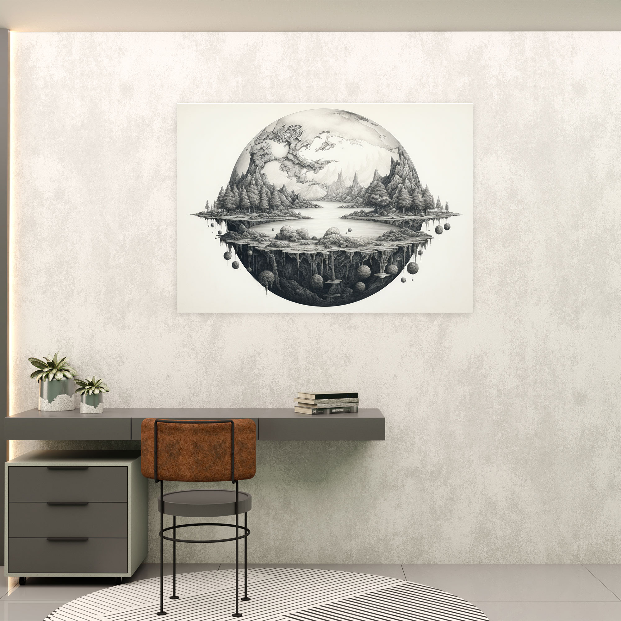 Earth Hand-Drawn Wall Art - Earth, Earth, Home Decoration, Wall Art