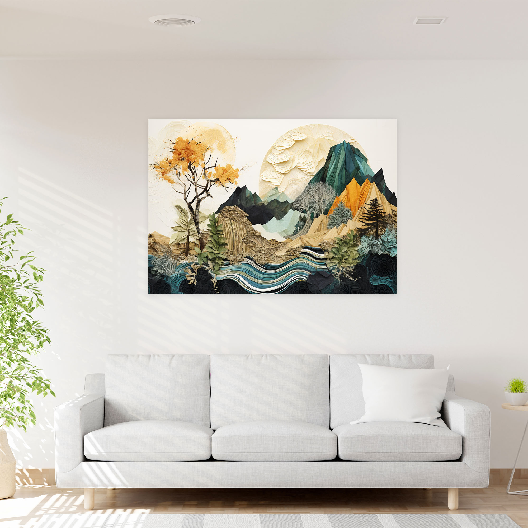 Earth Abstract Collage Wall Art - Earth, Wall Art, Mountains, Abstract Collage