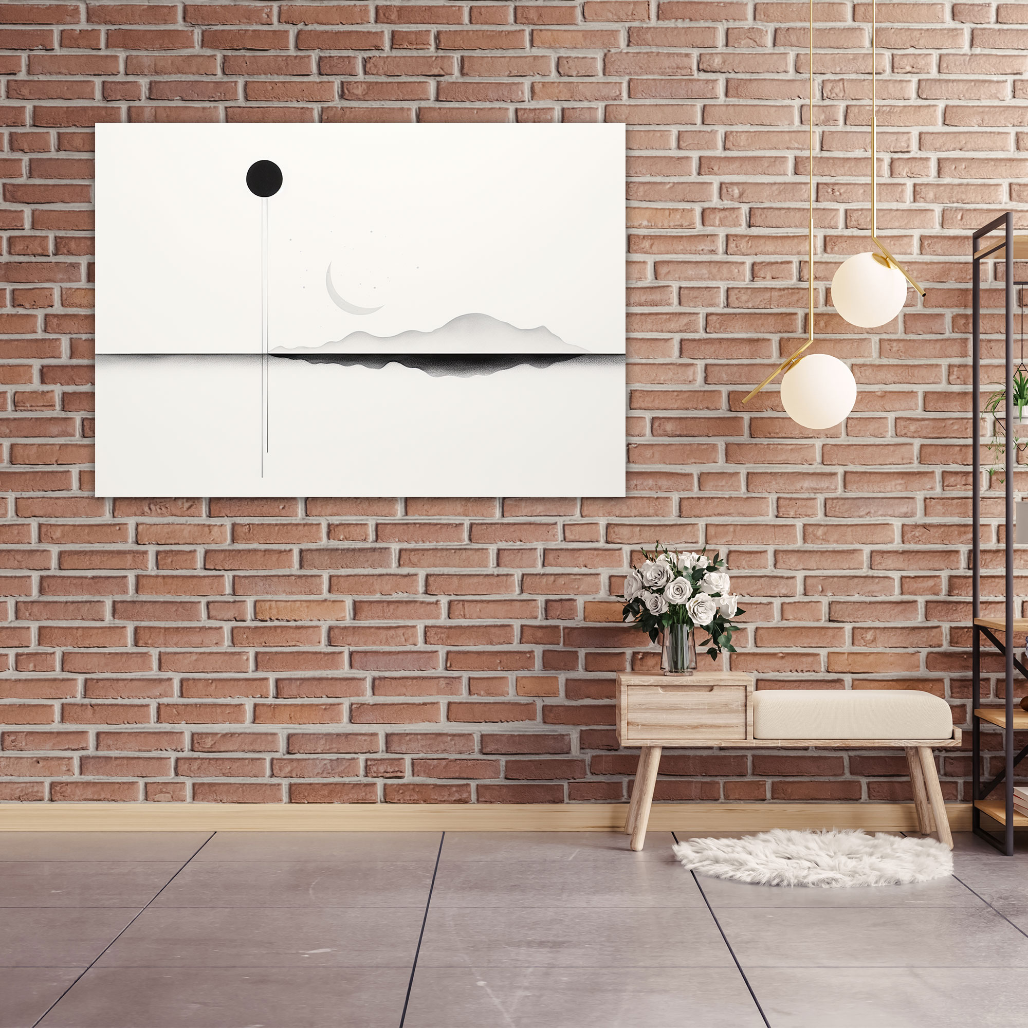 Earth Minimalist Line Art - Earth, Wall Decoration, Canvas Print, Wall Art