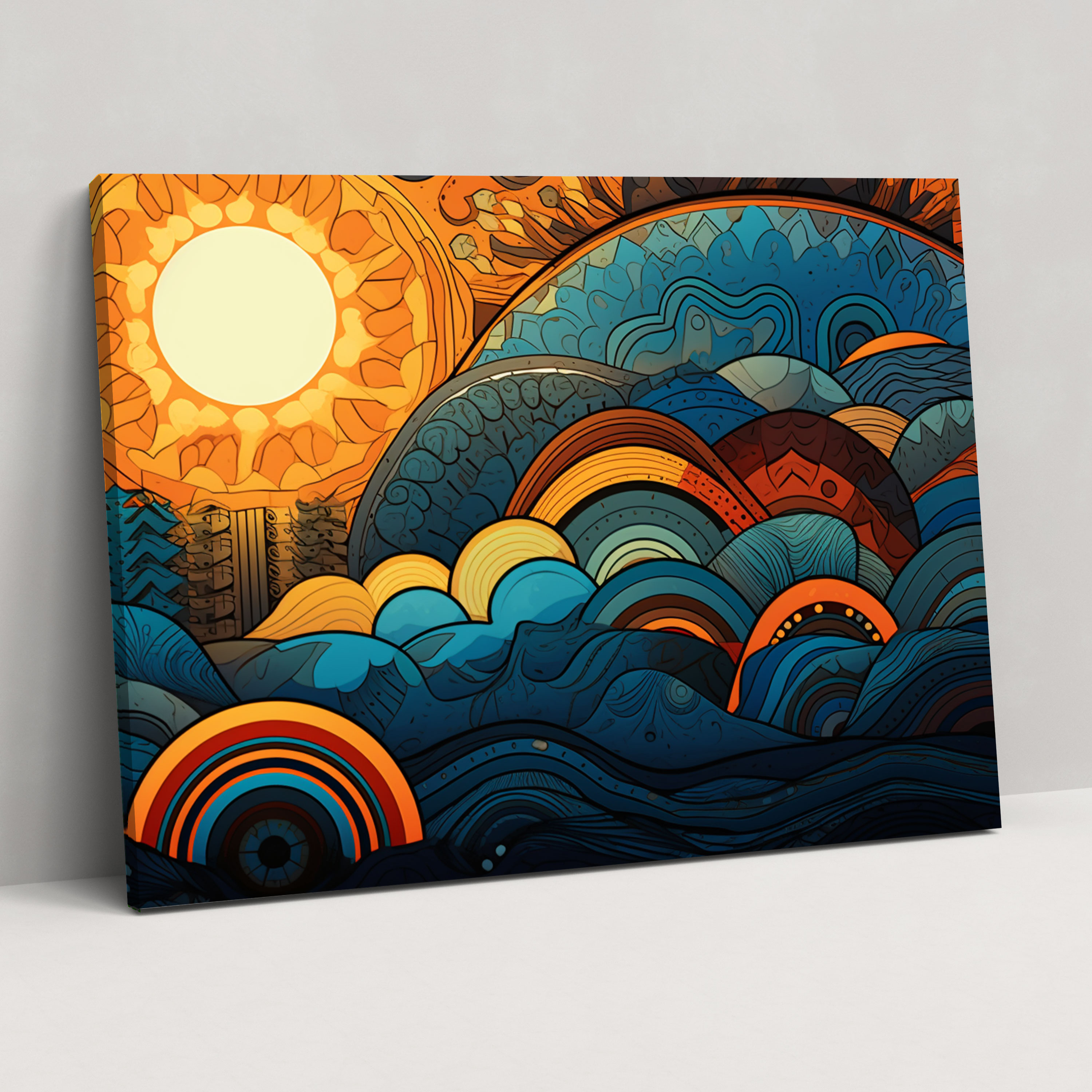 Earth Geometric Pattern Wall Art - Earth, Canvas Print, Wall Decoration, Wall Art