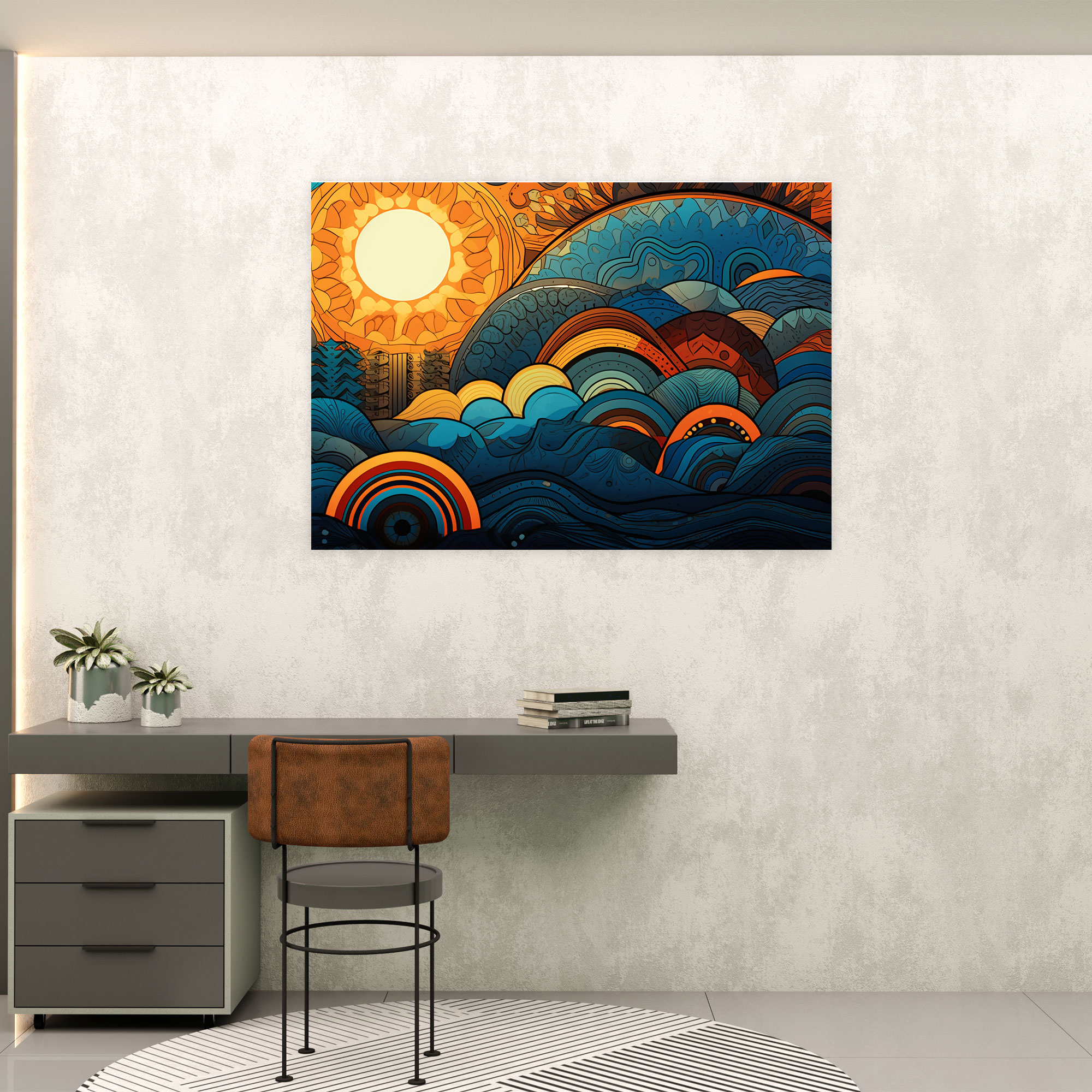 Earth Geometric Pattern Wall Art - Earth, Canvas Print, Wall Decoration, Wall Art