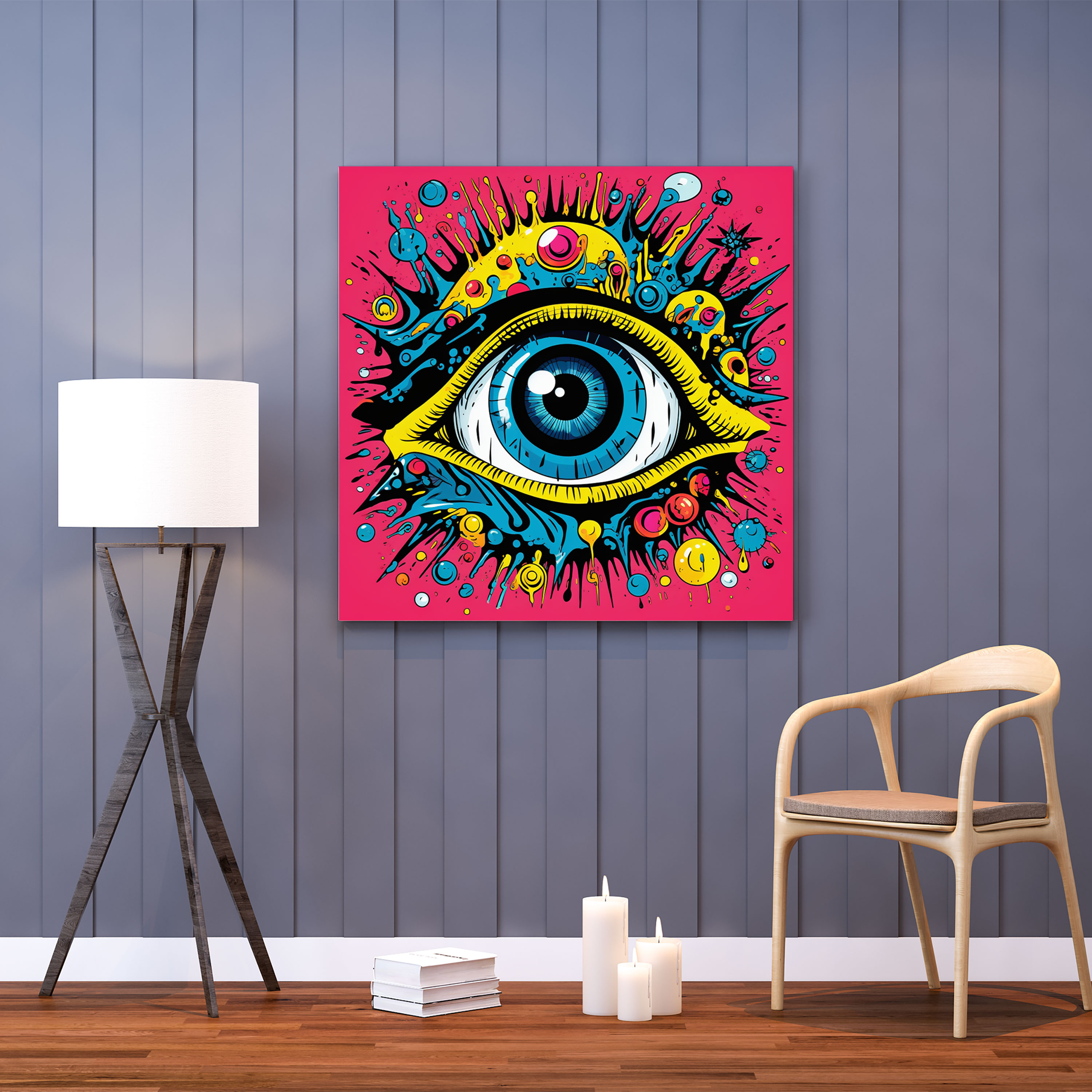 Pop Art Evil Eye Bead Canvas Print - Evil Eye Bead, Wall Decoration, Canvas Print, Bold