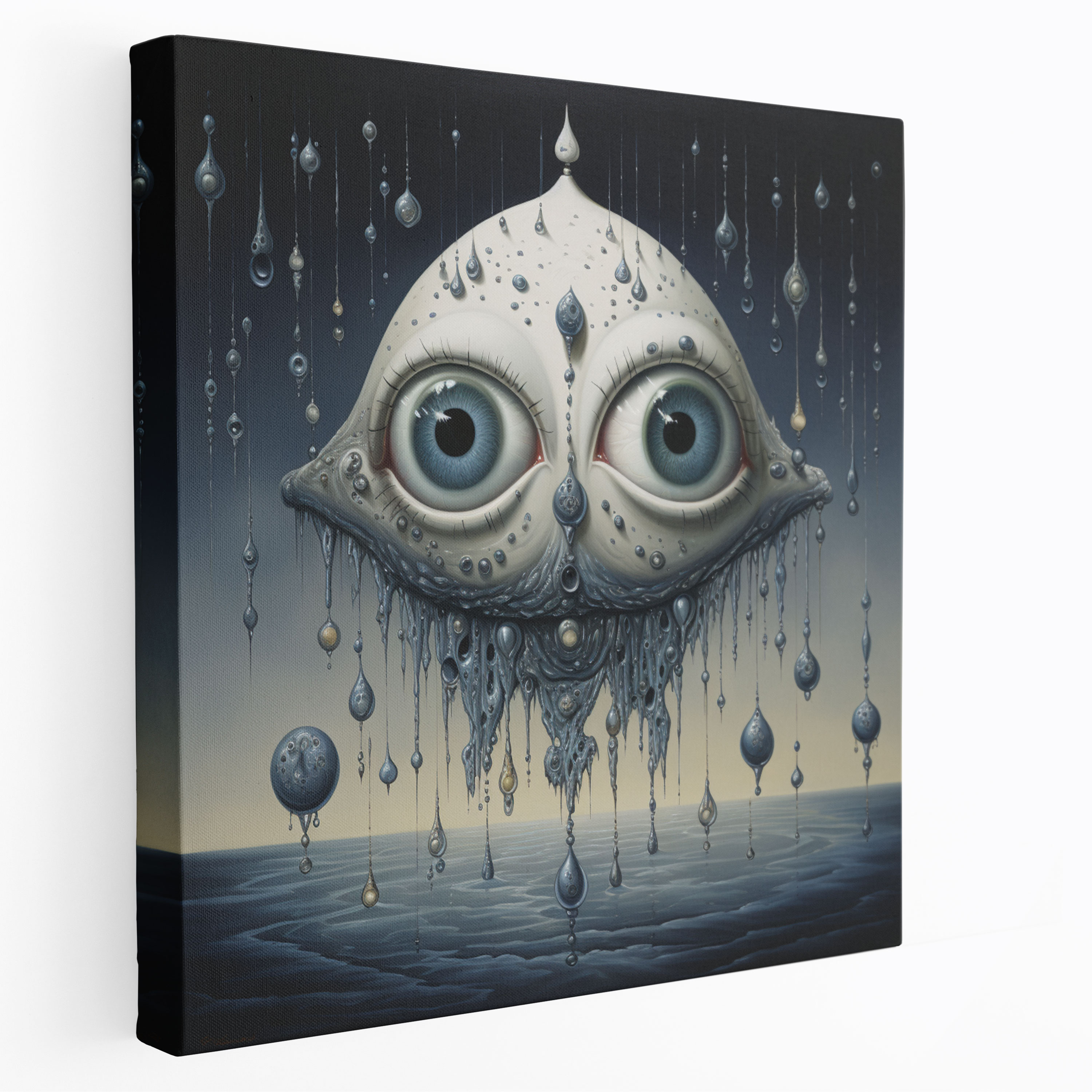 Surrealist Evil Eye Bead Canvas Print - Evil Eye Bead, Evil Eye Bead, Home Decoration, Surrealist Painting