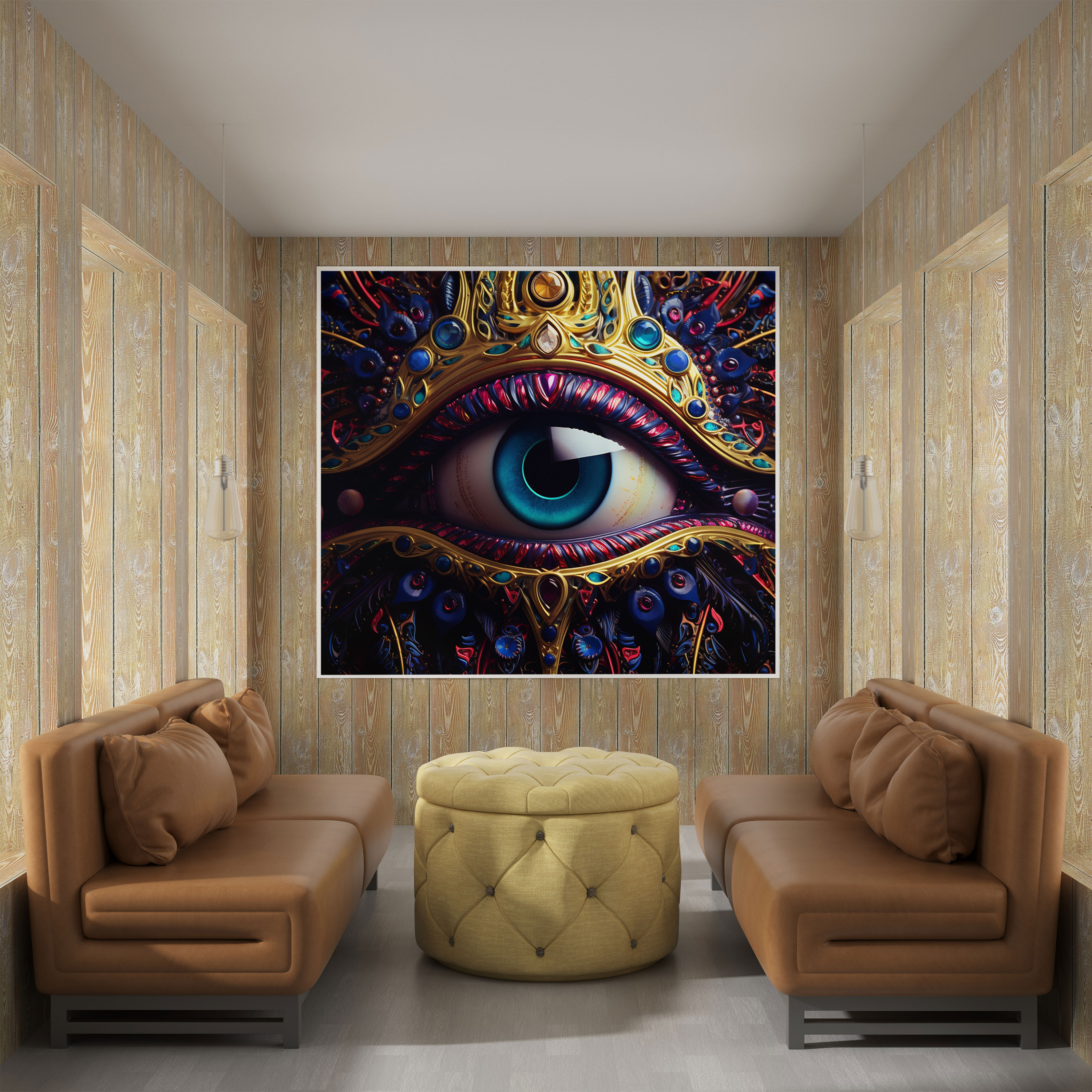 Leinwandbild böser Blick Perle - Eleganz Nahaufnahme digitales Kunstwerk Wanddekoration
