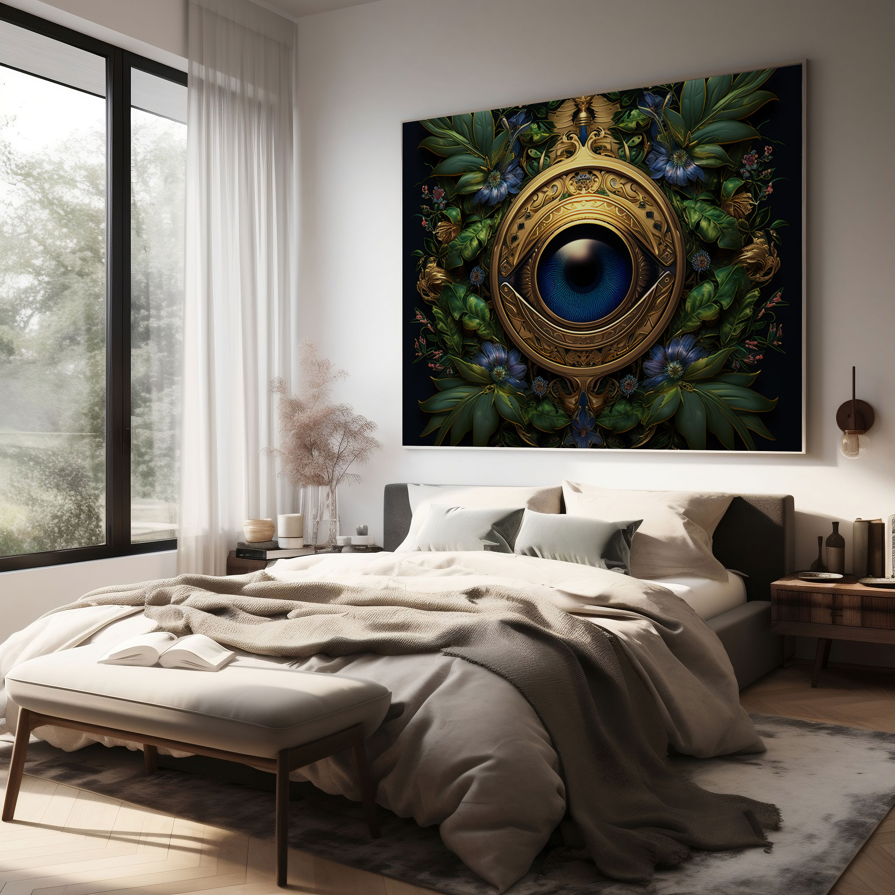 Evil Eye Bead Canvas Print - Evil Eye Bead, Wall Decoration, Wall Art, Canvas Wall Art