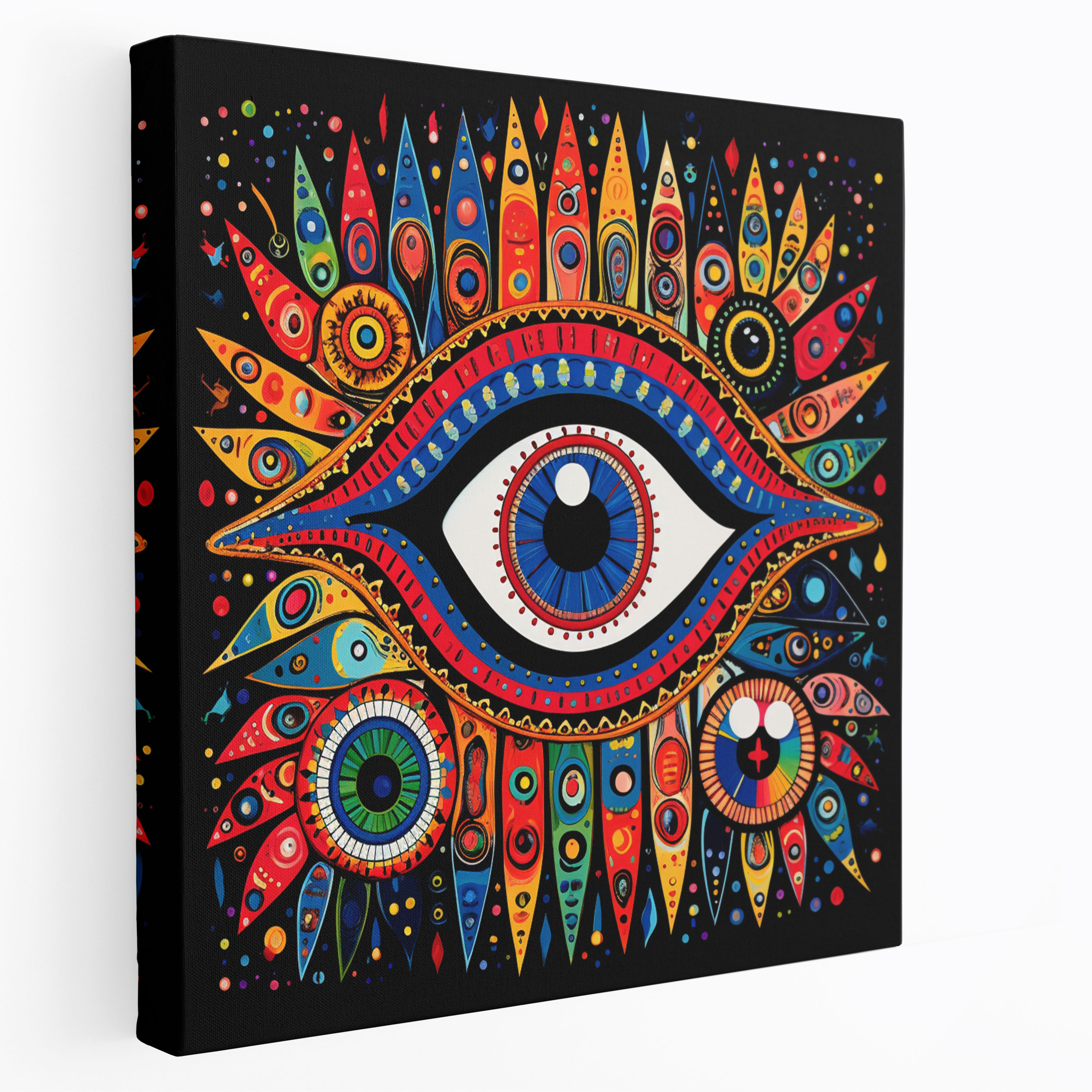 Pop Art Nazar Boncuğu Bebek Kanvas Tablo - Duvar Sanatı Nazar Boncuğu Kanvas Tablo