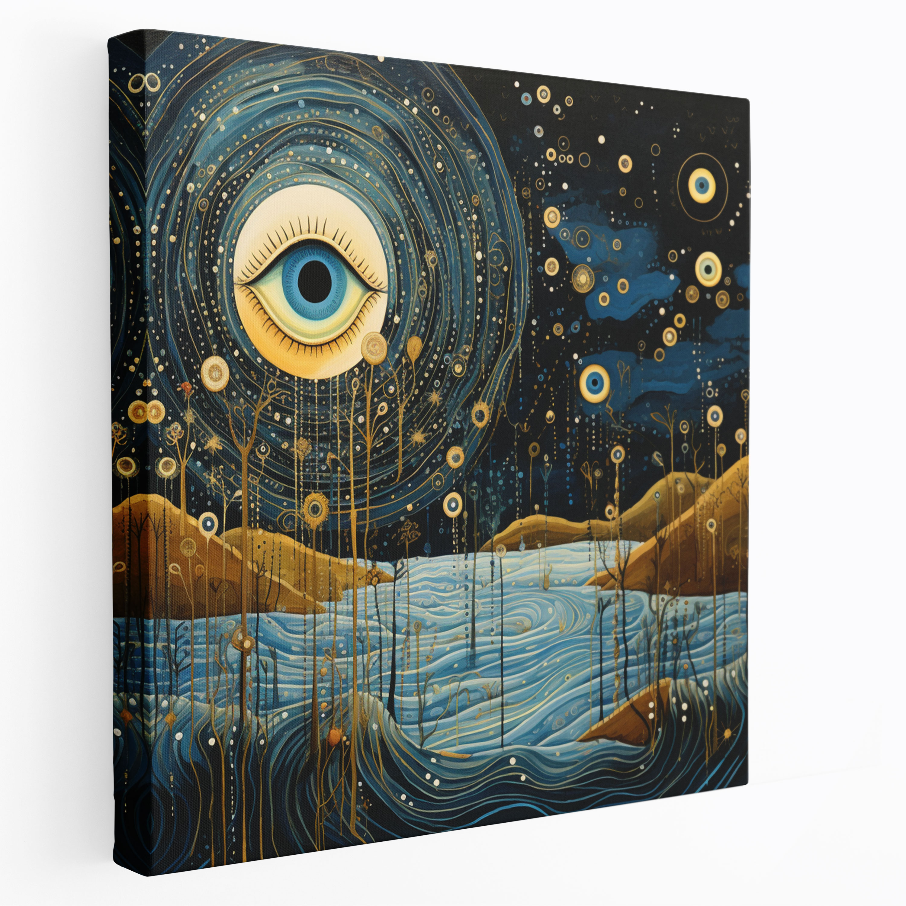 Whimsical Evil Eye Bead Canvas Print - Evil Eye Bead, Wall Art, Canvas Print, Evil Eye Bead