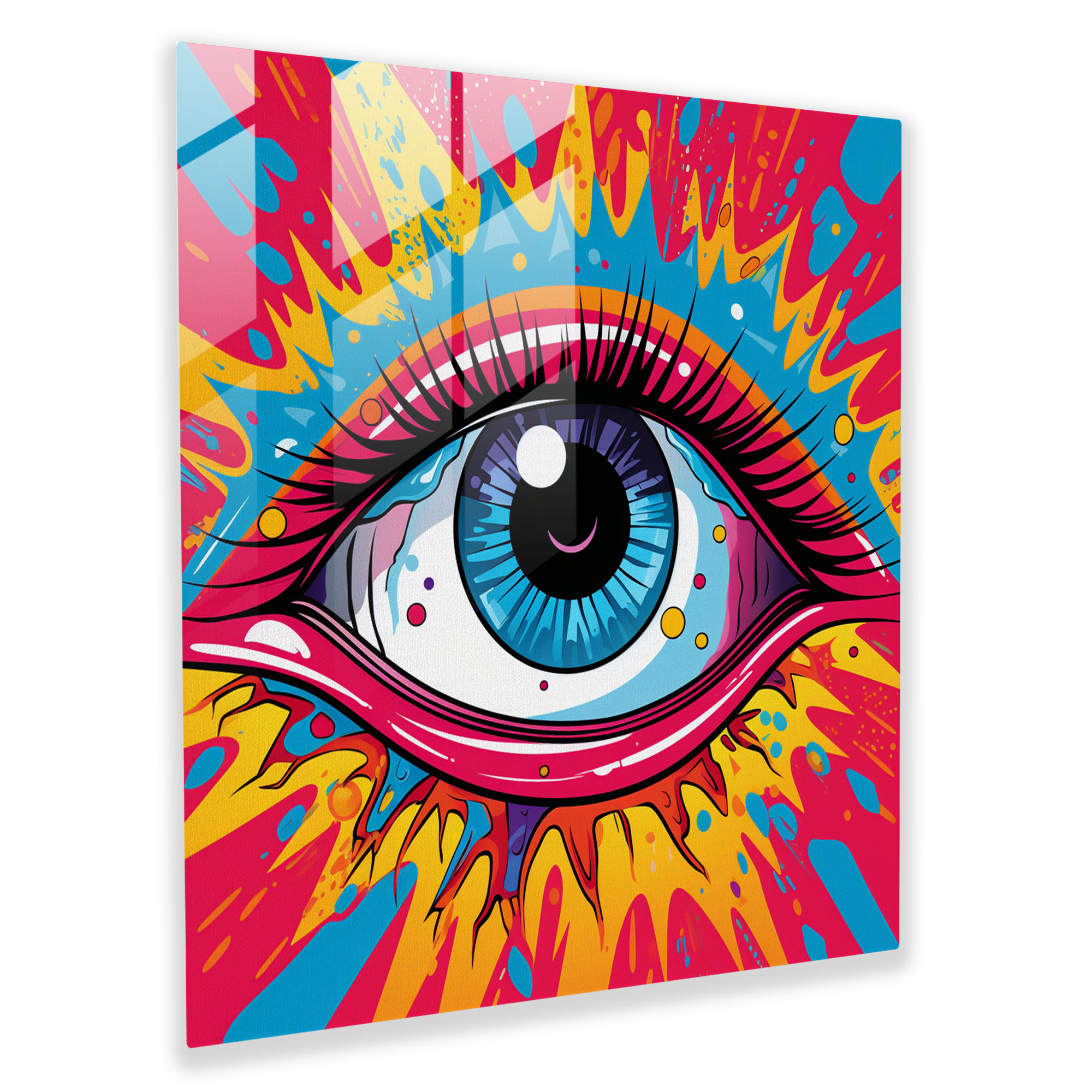 Bold Evil Eye Bead Glass Print - Evil Eye Bead, Evil Eye Bead, Glass Art, Home Decoration