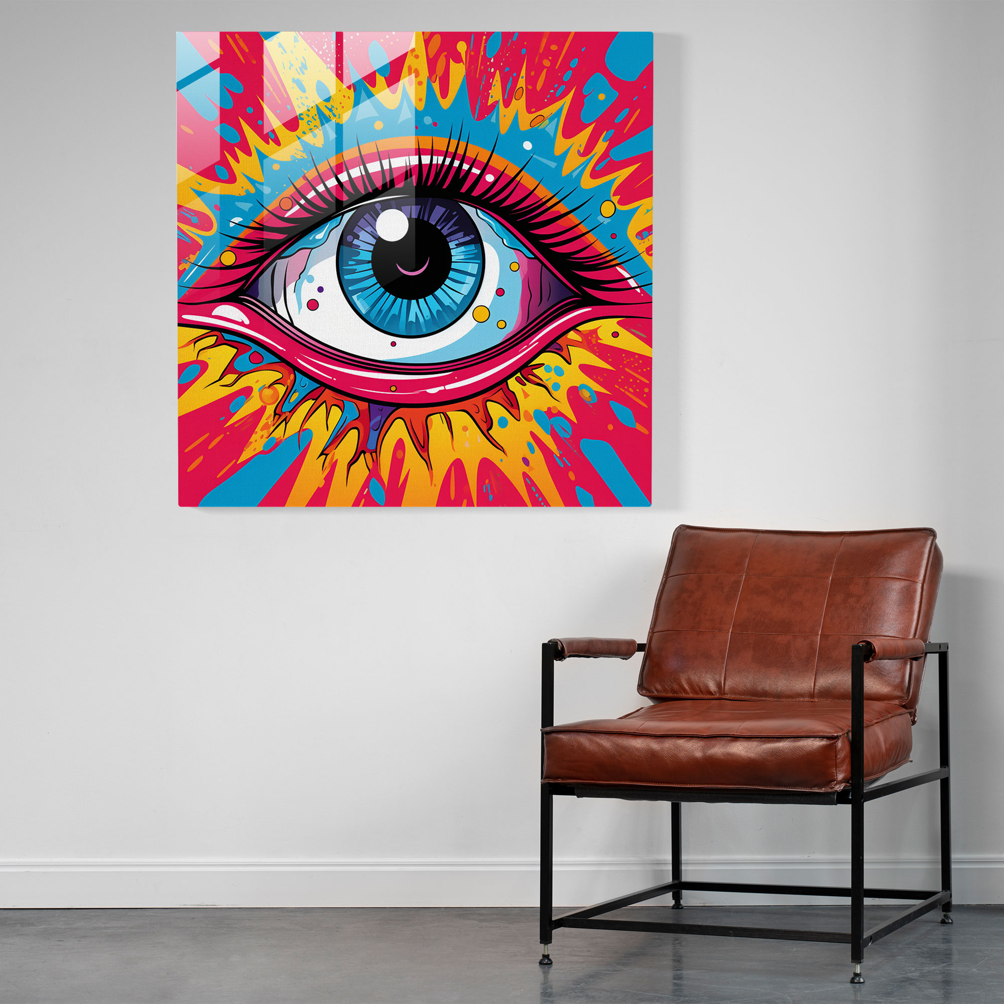Bold Evil Eye Bead Glass Print - Evil Eye Bead, Evil Eye Bead, Glass Art, Home Decoration