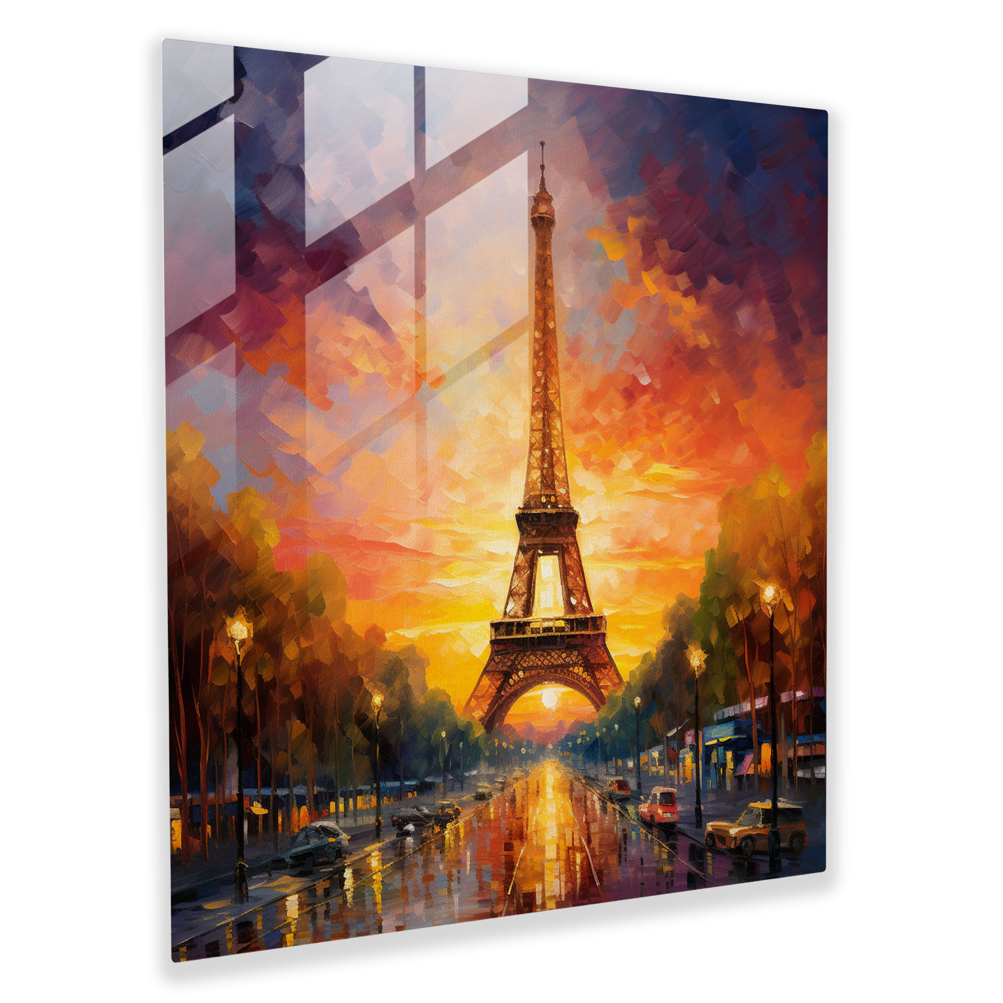 Magnificent Impressionist Eiffel Tower Glass Print