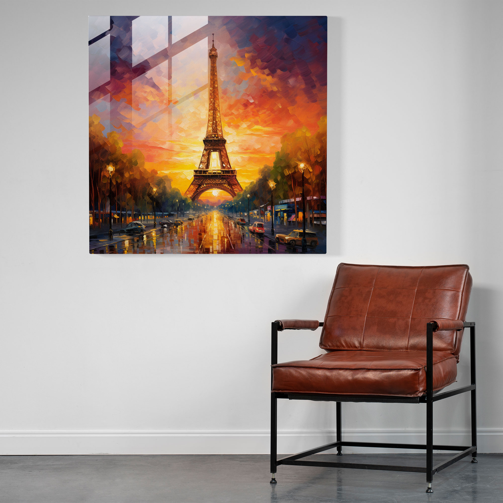 Magnificent Impressionist Eiffel Tower Glass Print