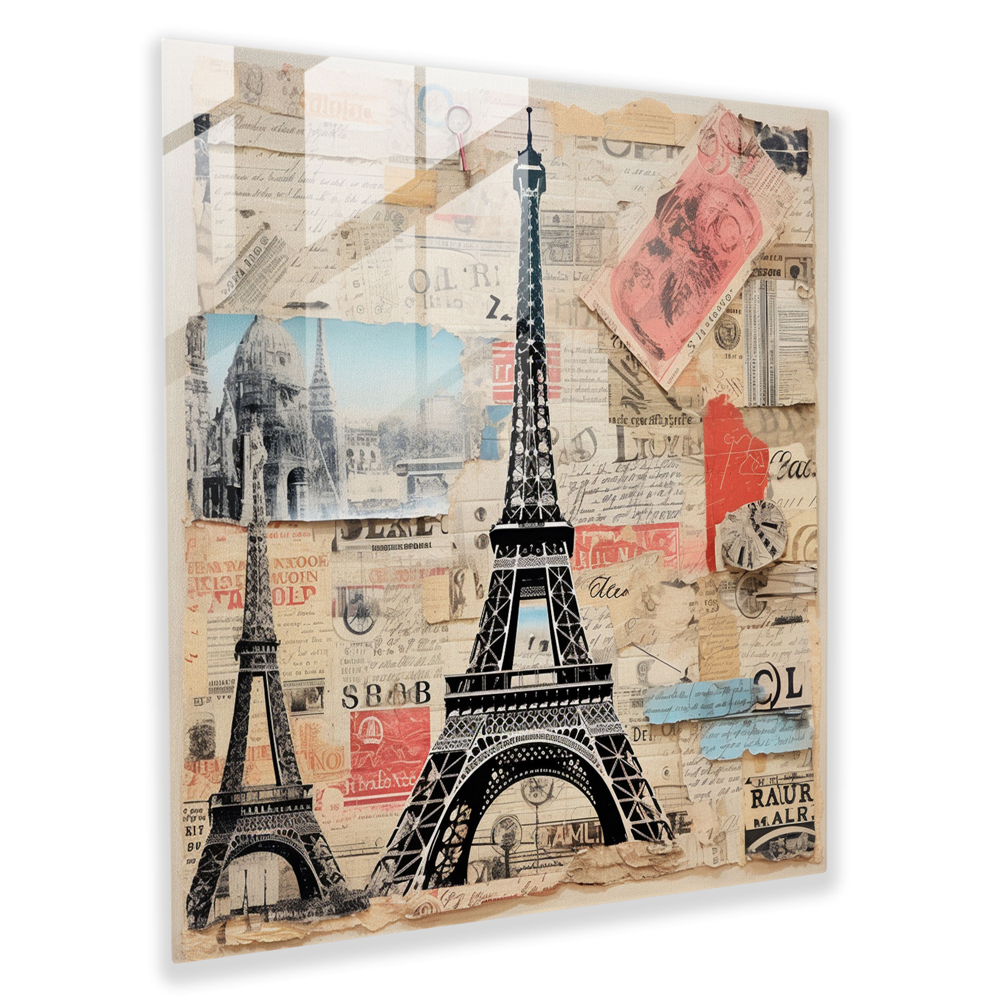 Enchanting Whimsical Eiffel Tower Glass Print
