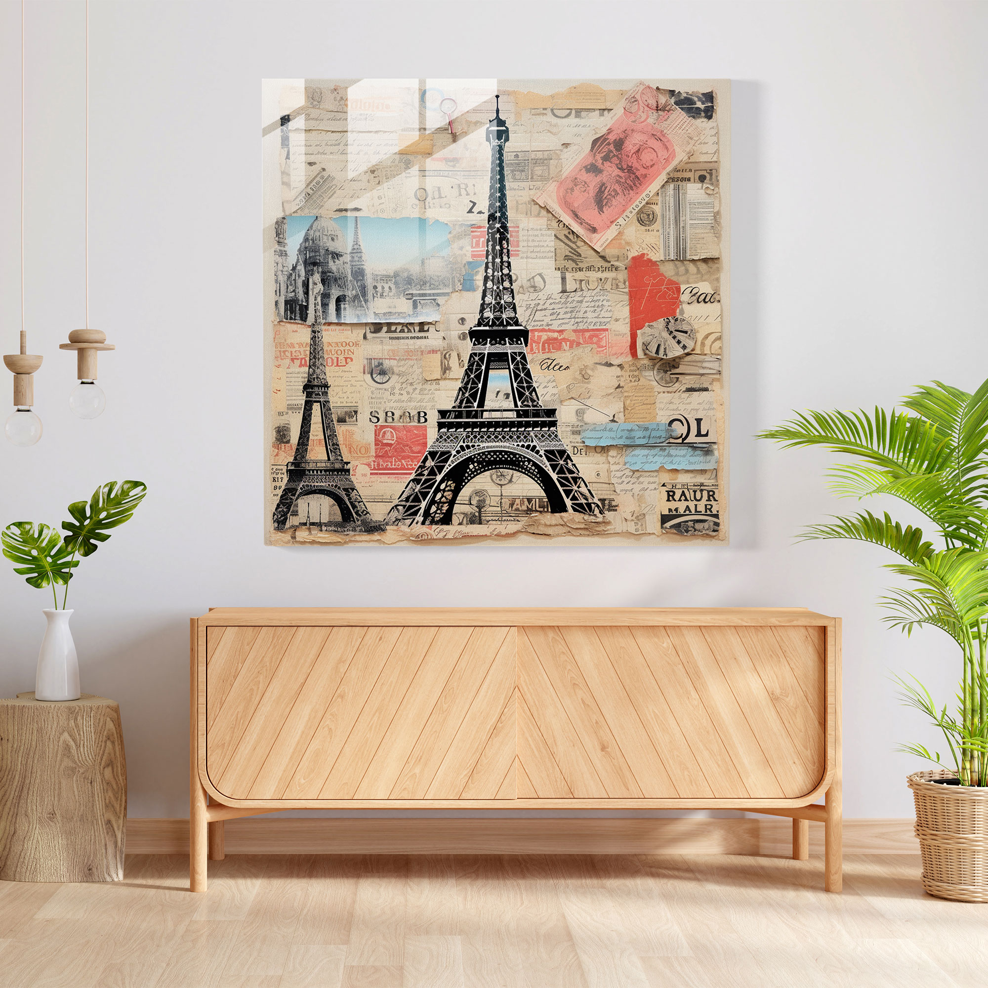 Enchanting Whimsical Eiffel Tower Glass Print