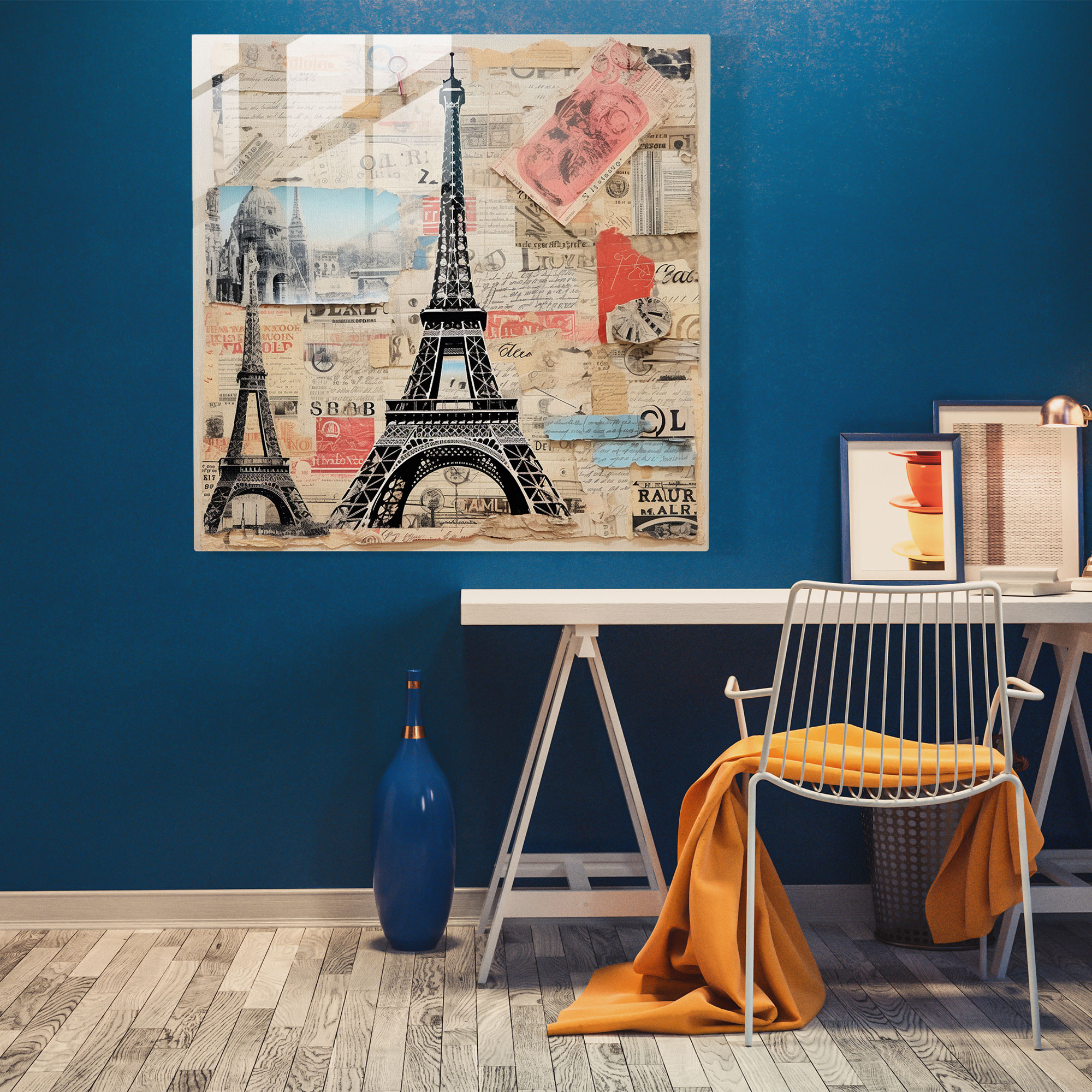 Enchanting Whimsical Eiffel Tower Glass Print