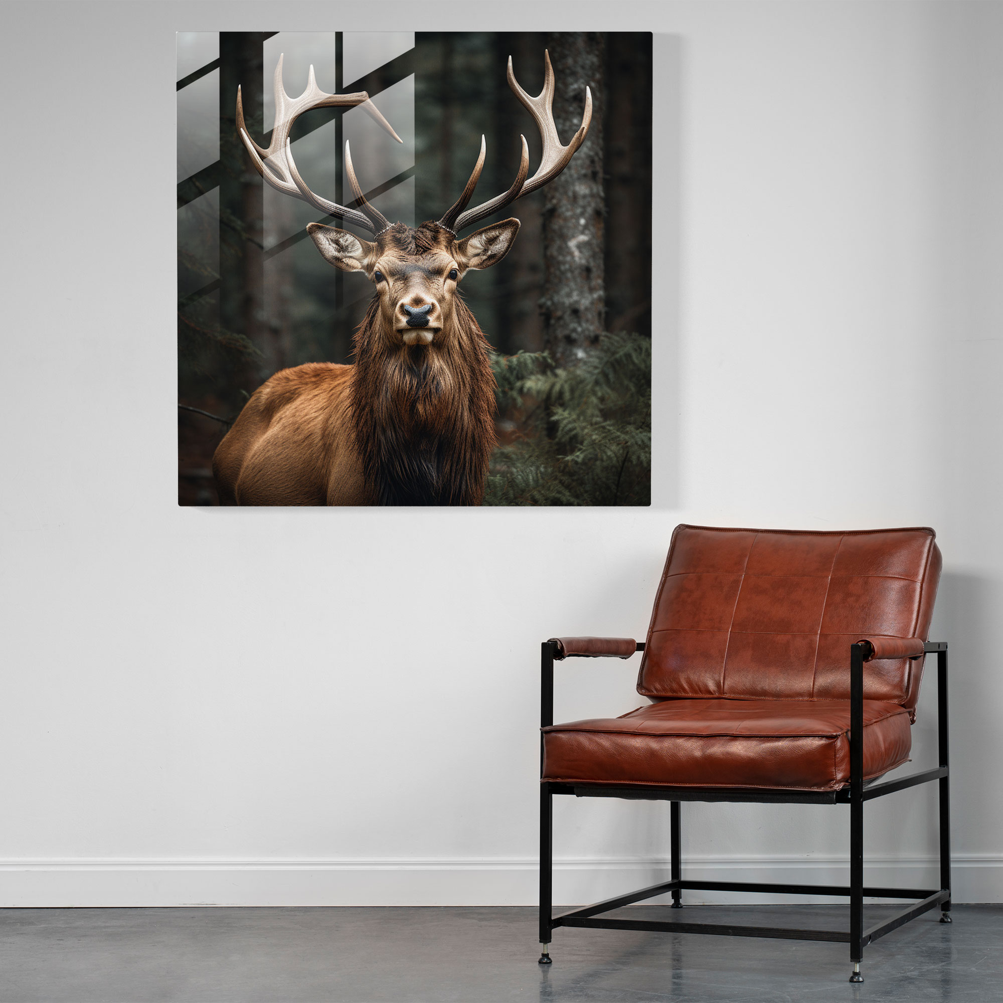 Glass Print: Majestic Antlers - Elk, Photograph, Glass Wall Art, Home Decoration