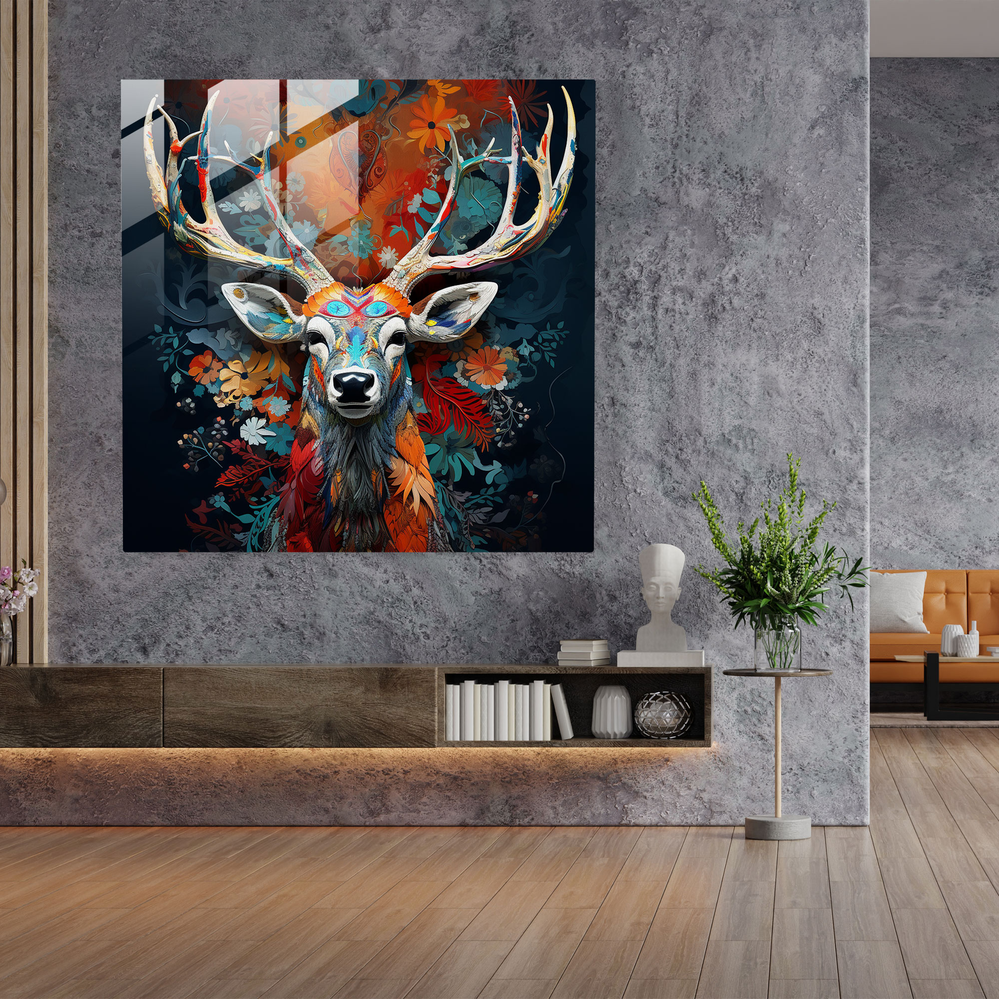 Antlers Of Majesty Glass Print - Elk, Wall Decoration, Home Decoration, Elk's Antlers