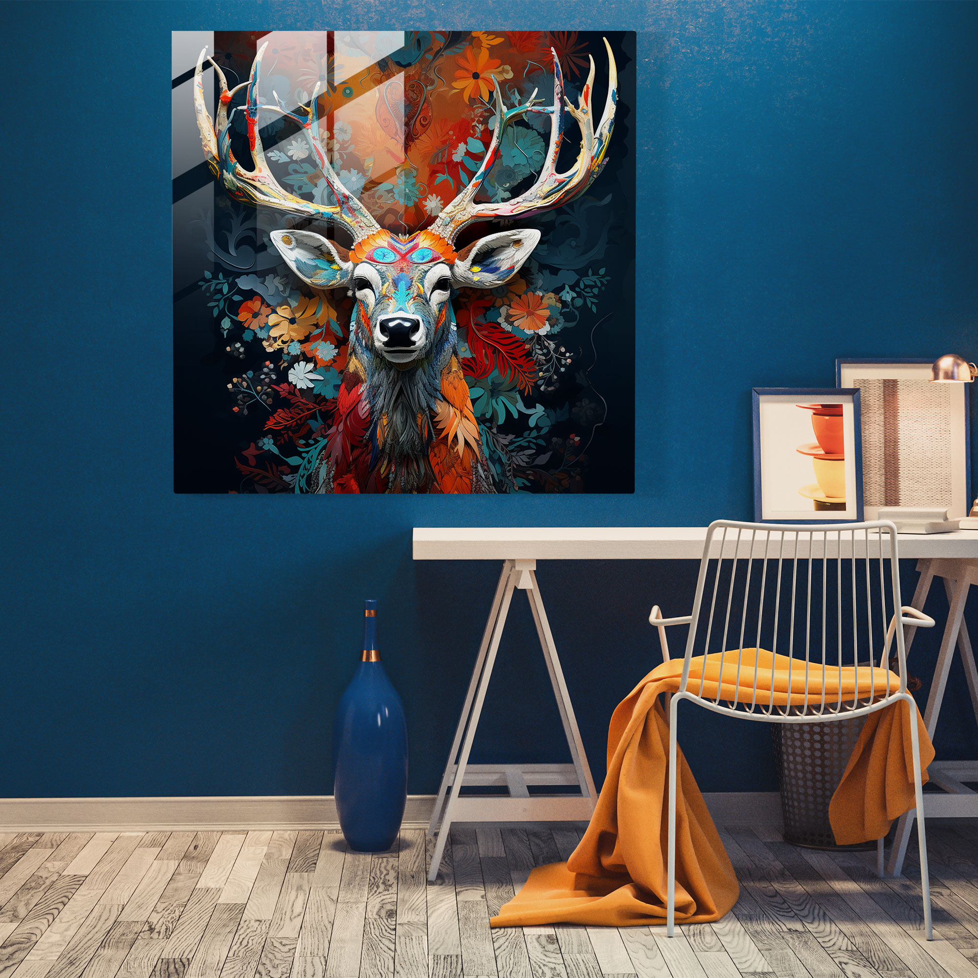 Antlers Of Majesty Glass Print - Elk, Wall Decoration, Home Decoration, Elk's Antlers