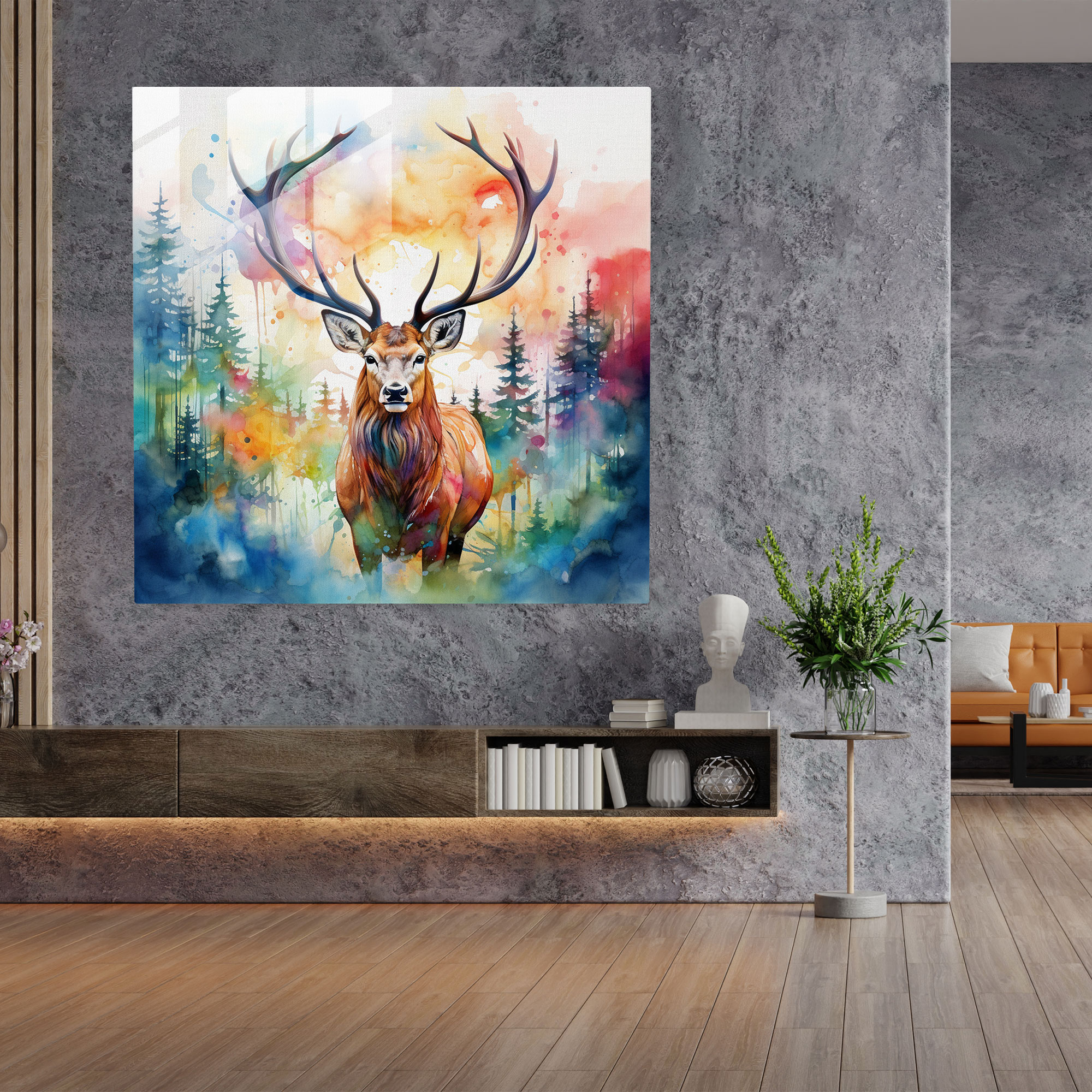 Dreamscape Elk Glass Print - Elk, Glass Print, Glass Wall Art, Glass Art