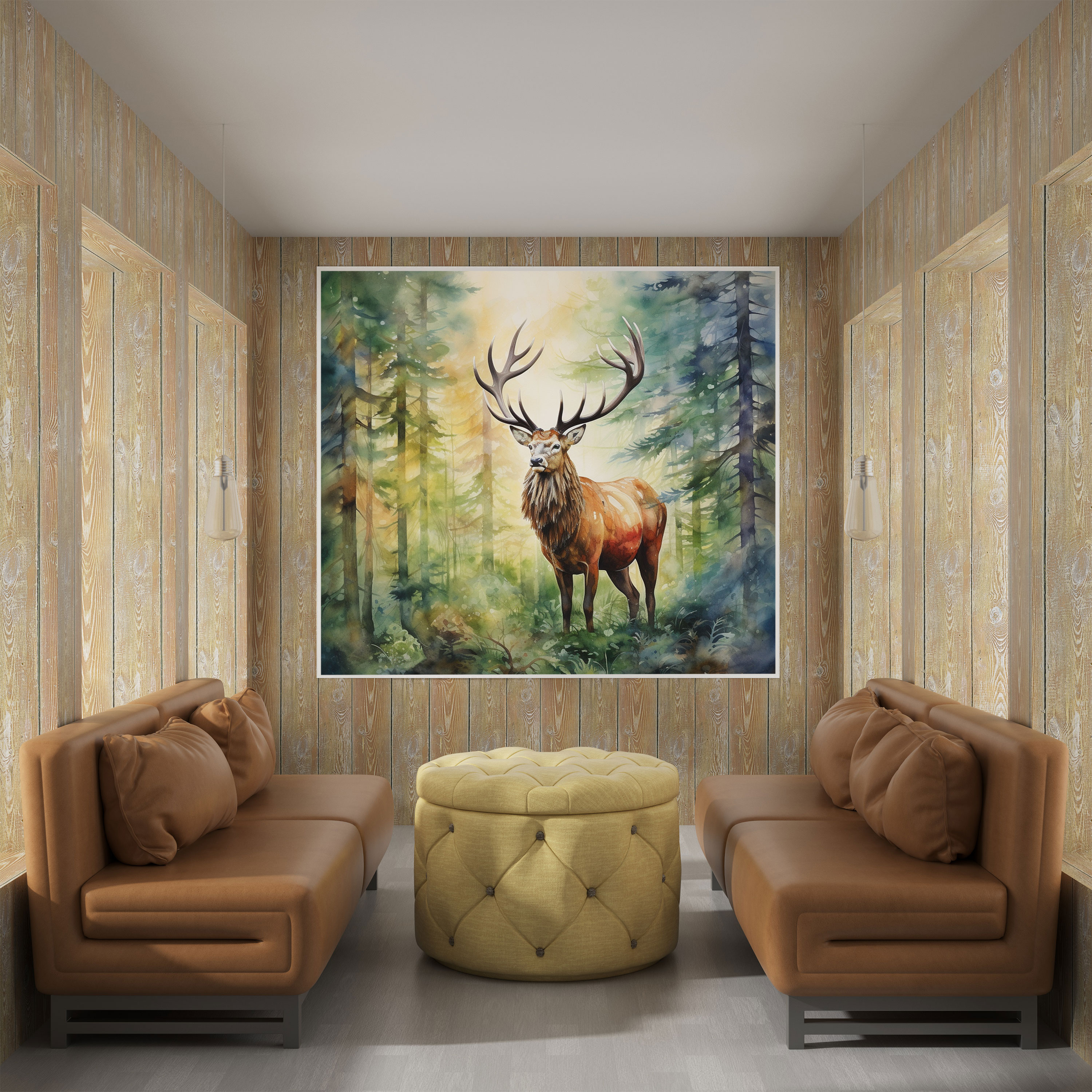 Elk Watercolor Canvas Print - Elk, Elk Canvas Print, Home Decoration, Elk Wall Art