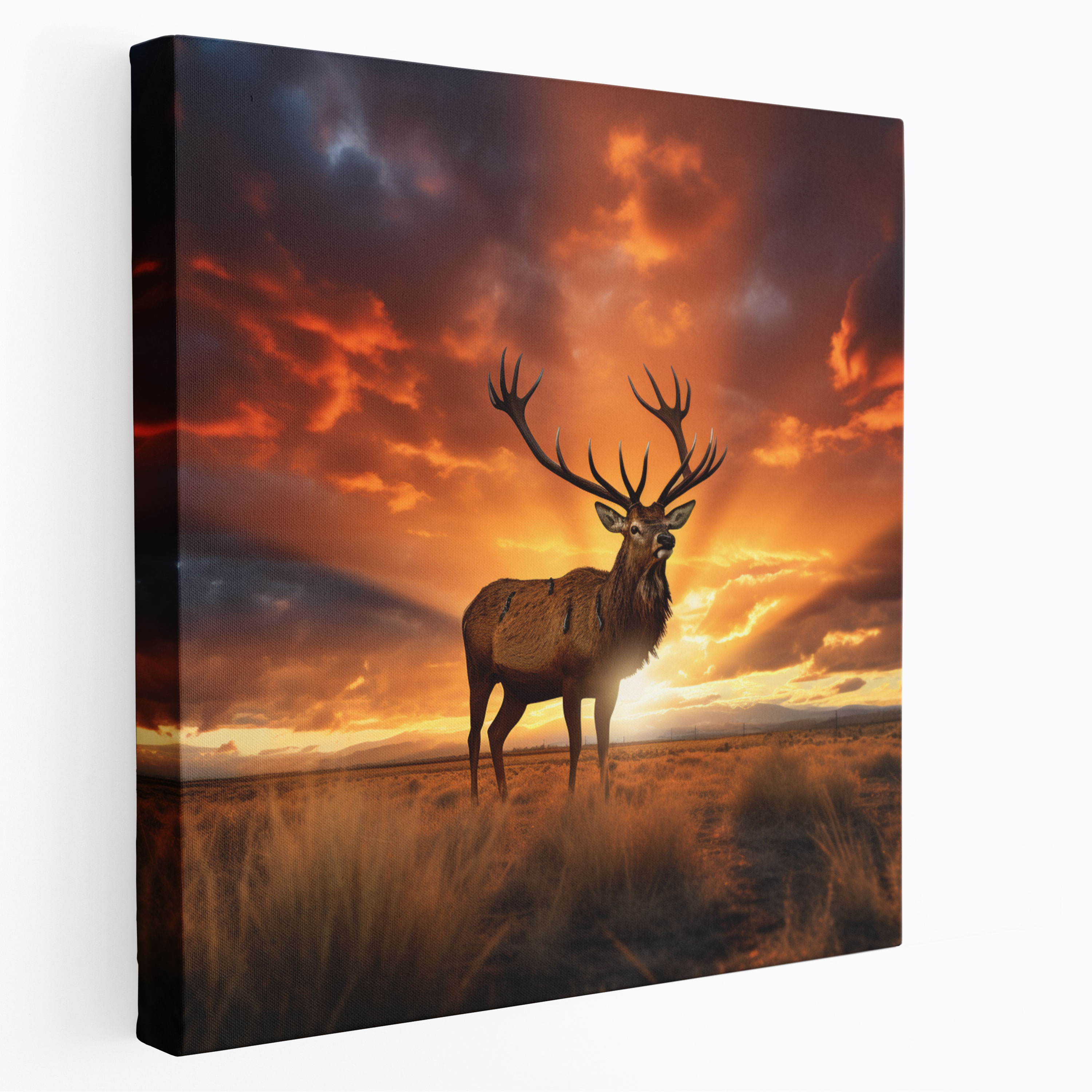 Sunset Elk Canvas Print - Elk, Elk Wall Decoration, Canvas Wall Art, Home Decoration