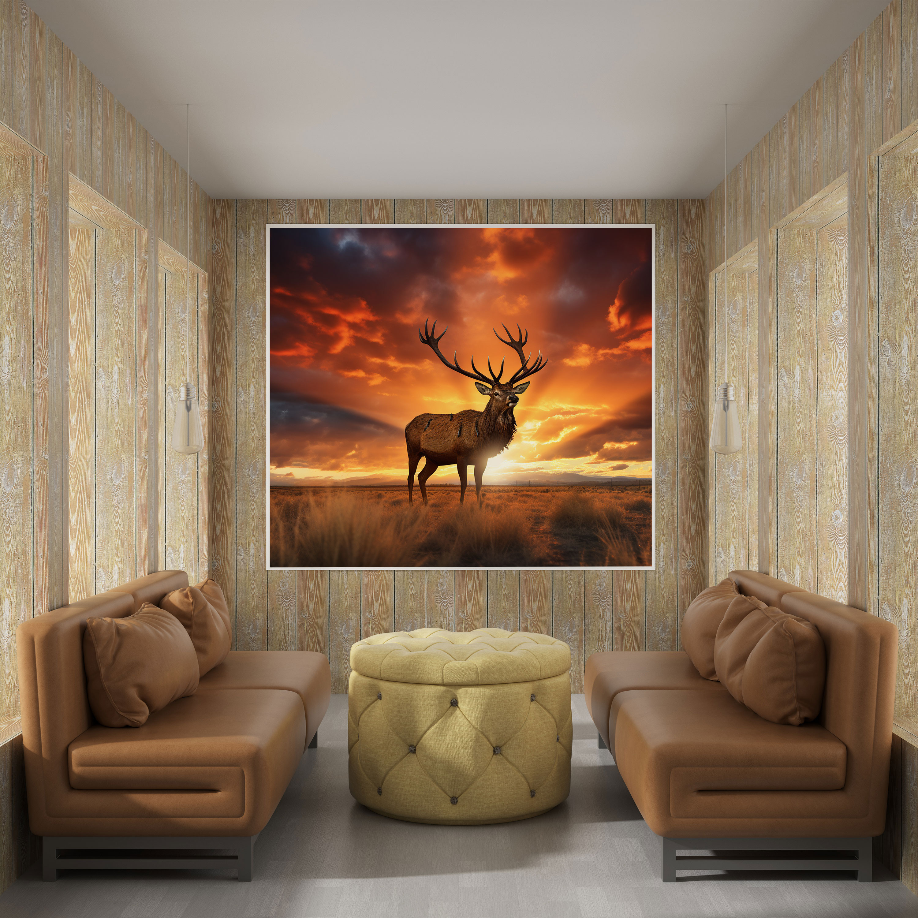 Sunset Elk Canvas Print - Elk, Elk Wall Decoration, Canvas Wall Art, Home Decoration