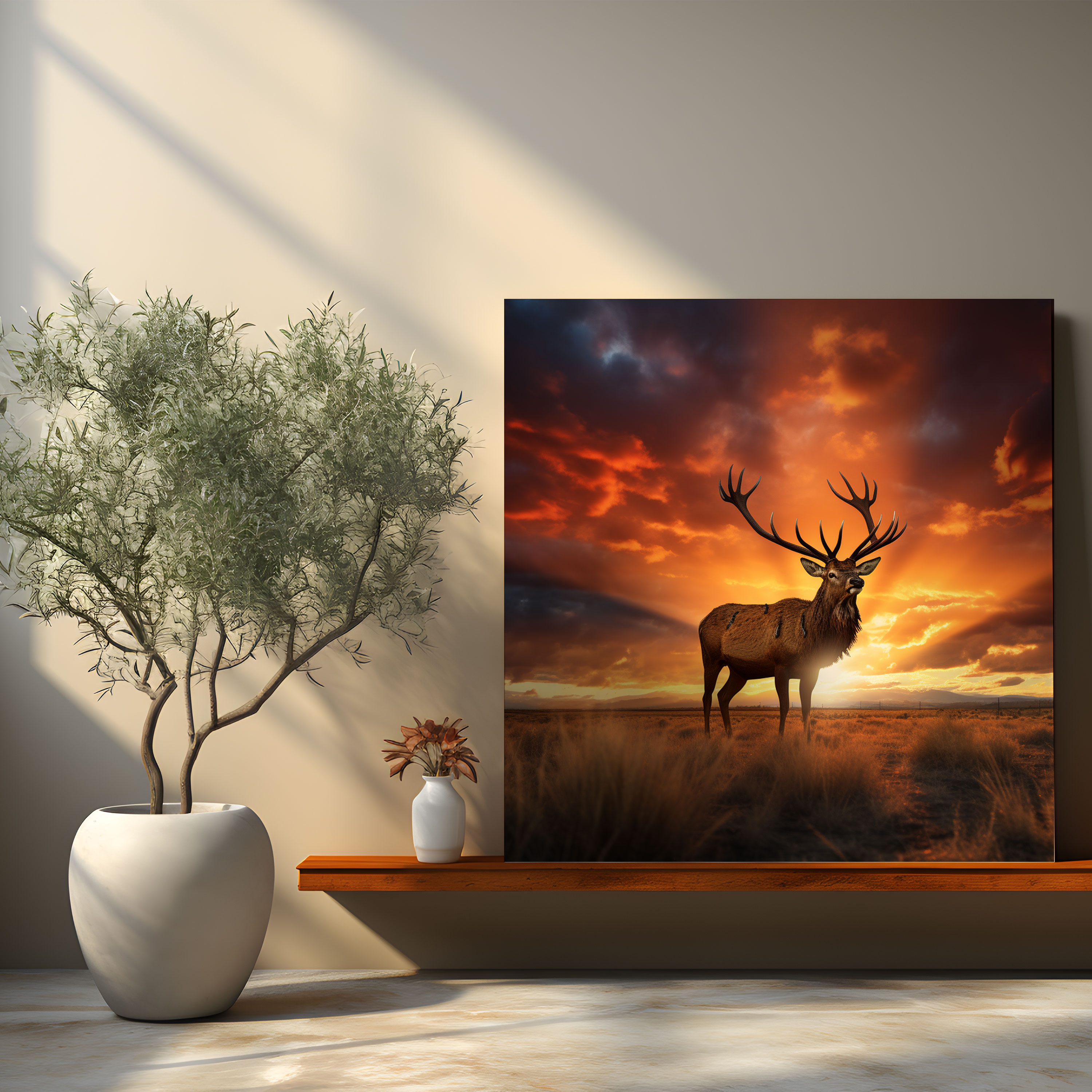 Sunset Elk Canvas Print - Elk, Elk Wall Decoration, Canvas Wall Art, Home Decoration