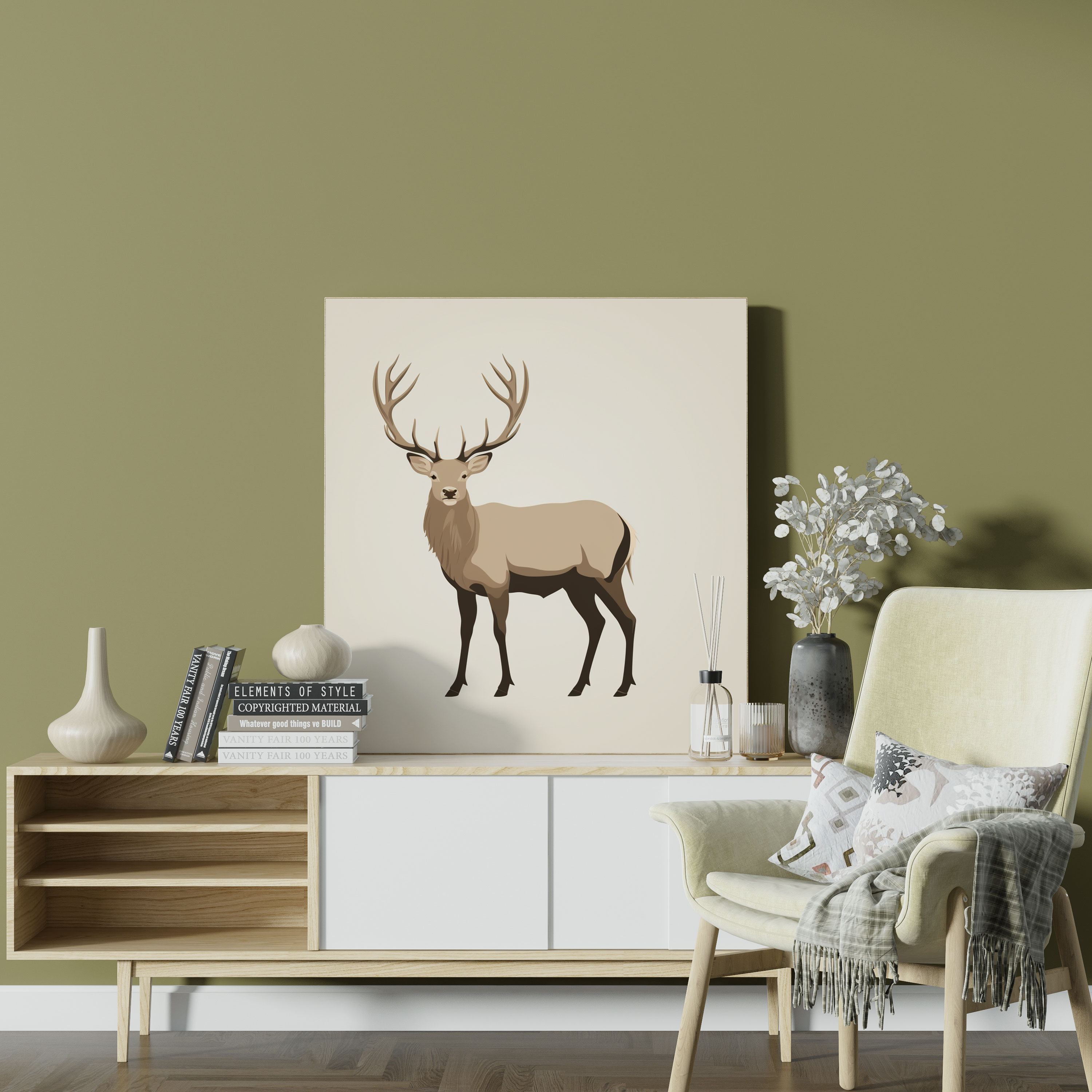 Minimalist Elk Canvas Print - Elk, Elk Canvas Print, Elk Wall Art, Canvas Wall Art