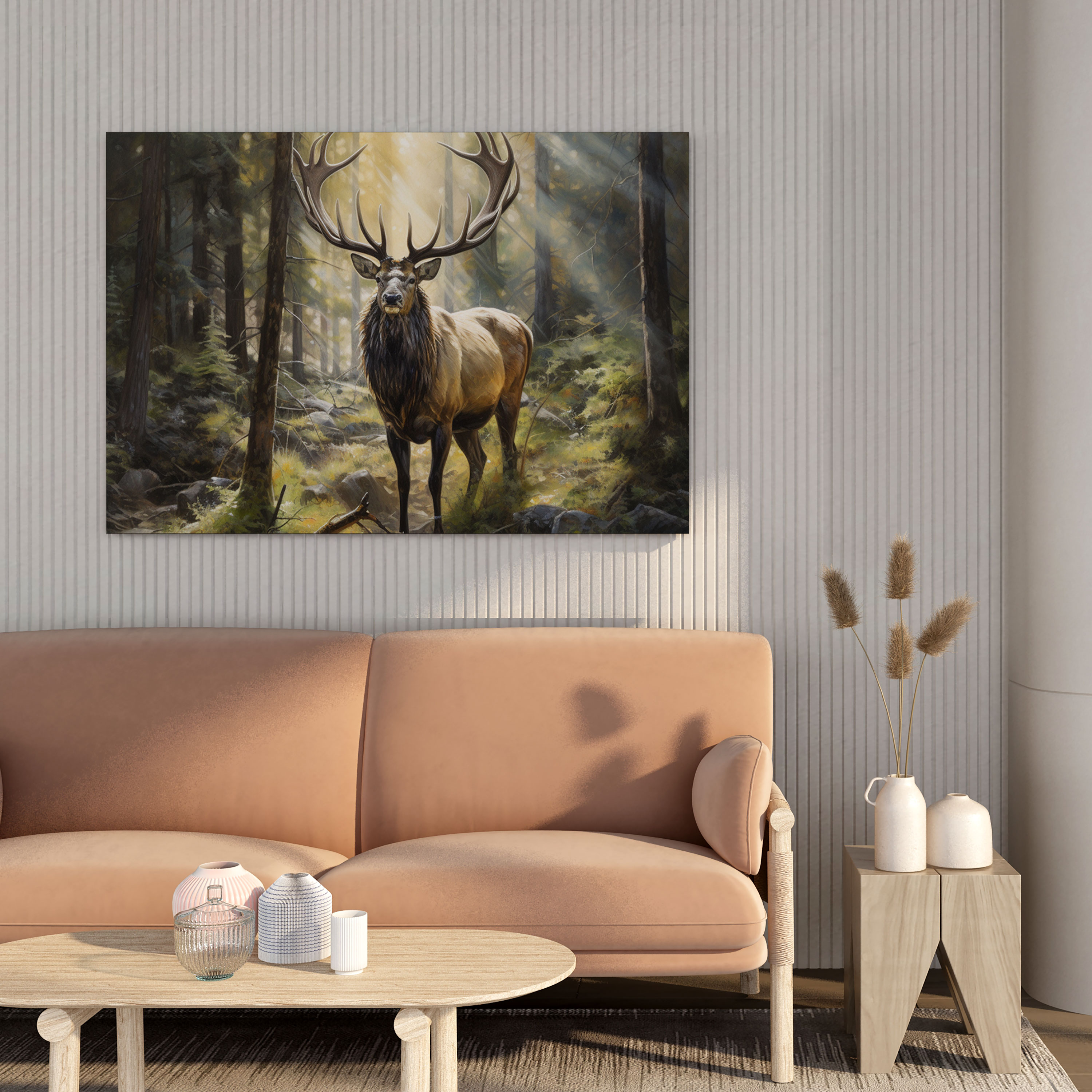 Elk Canvas Print - Majestic Forest - Elk, Nature Art, Wall Decoration, Elk Canvas Print