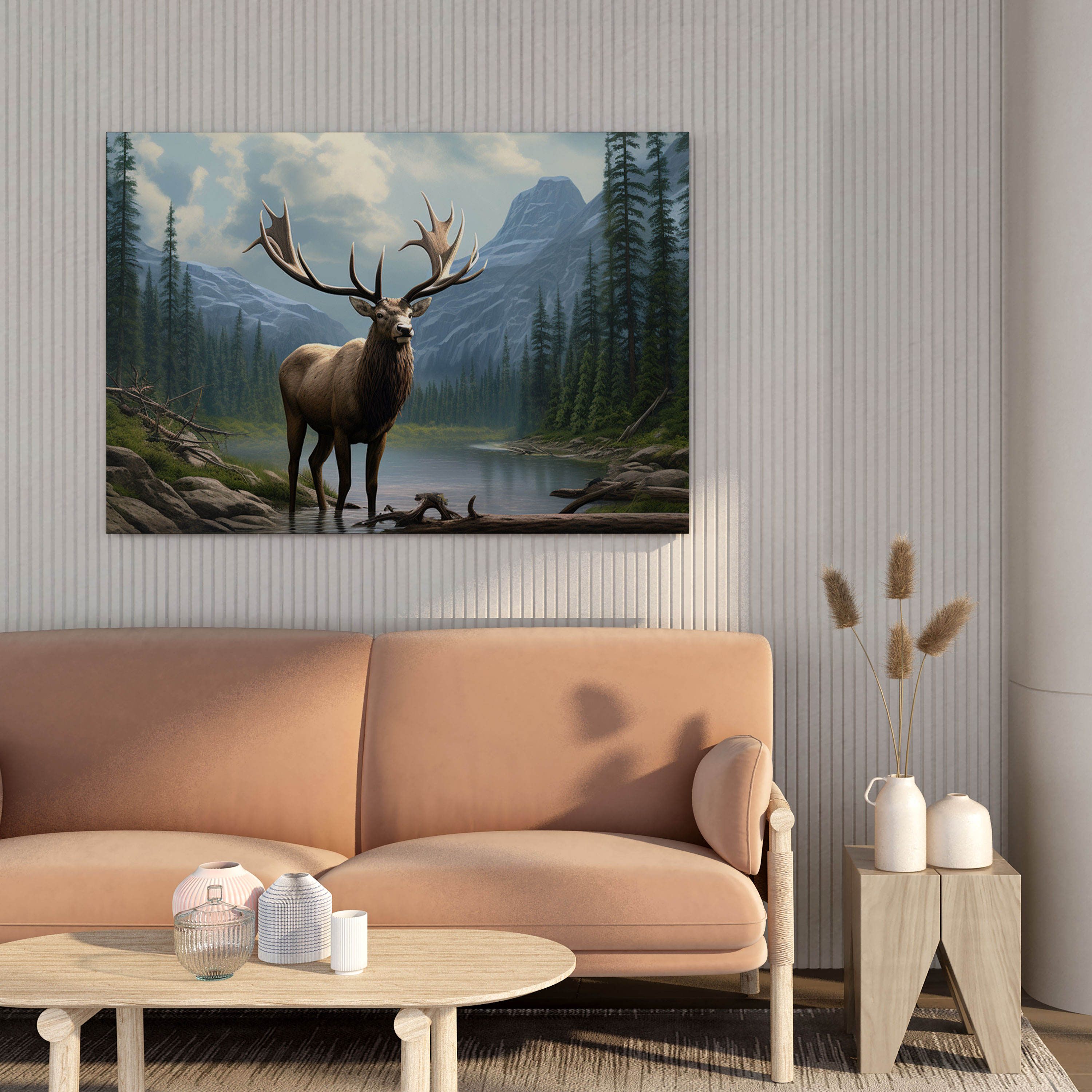 Elk Canvas Print - 3D Wildlife - Elk, 3D Artwork, Elk Canvas Print, Wall Art