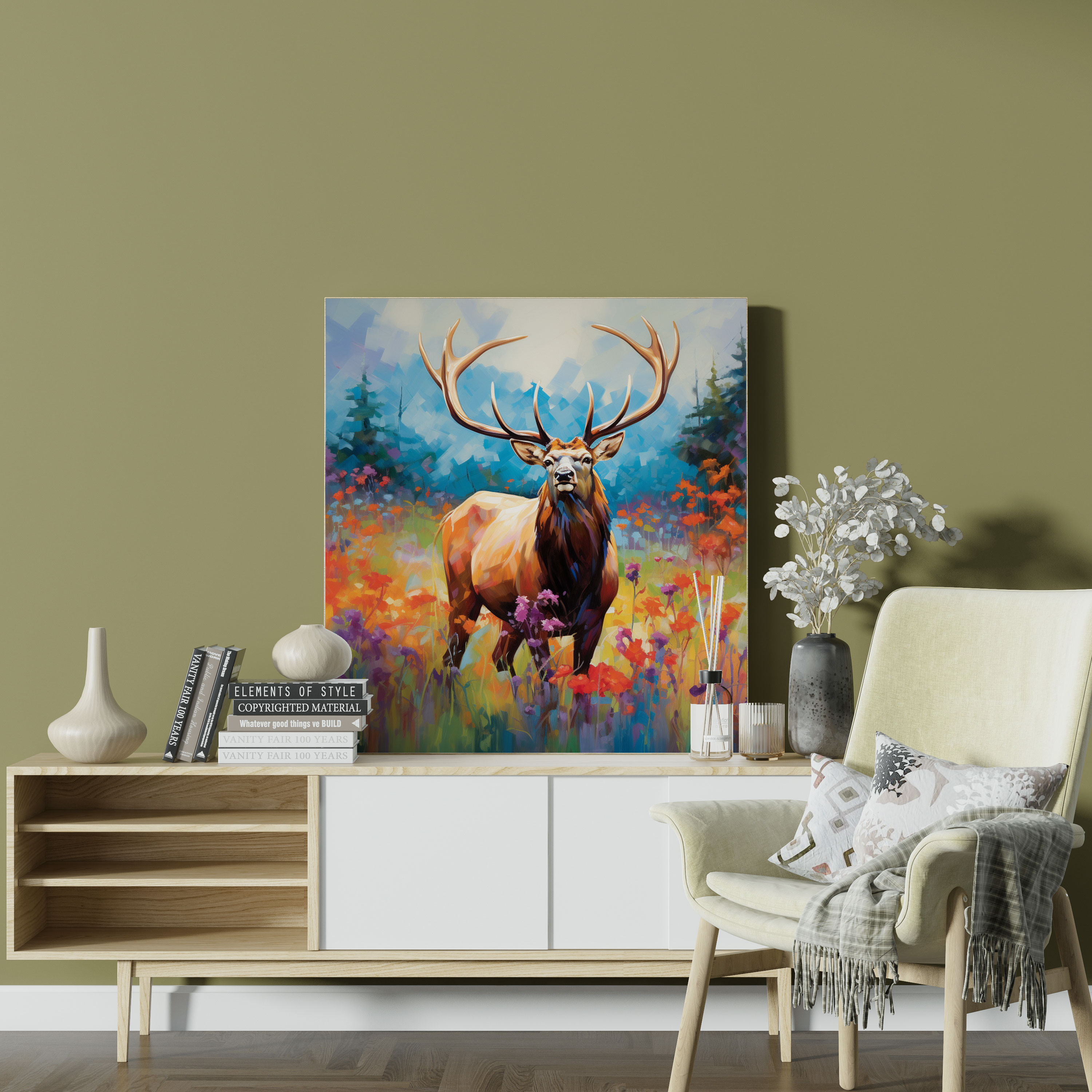 Elk Canvas Print - Fields Of Harmony - Elk, Canvas Wall Art, Wall Art, Wall Decoration