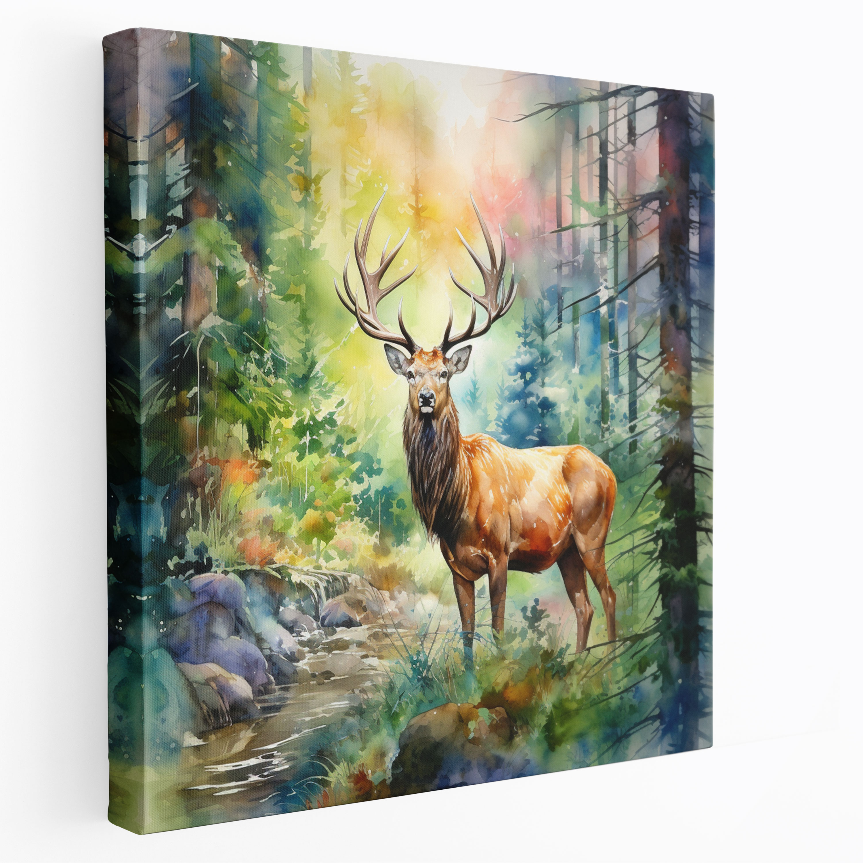Elk Canvas Print - Vibrant Watercolor Painting - Wall Art - Elk, Elk, Canvas Print, Canvas Wall Art